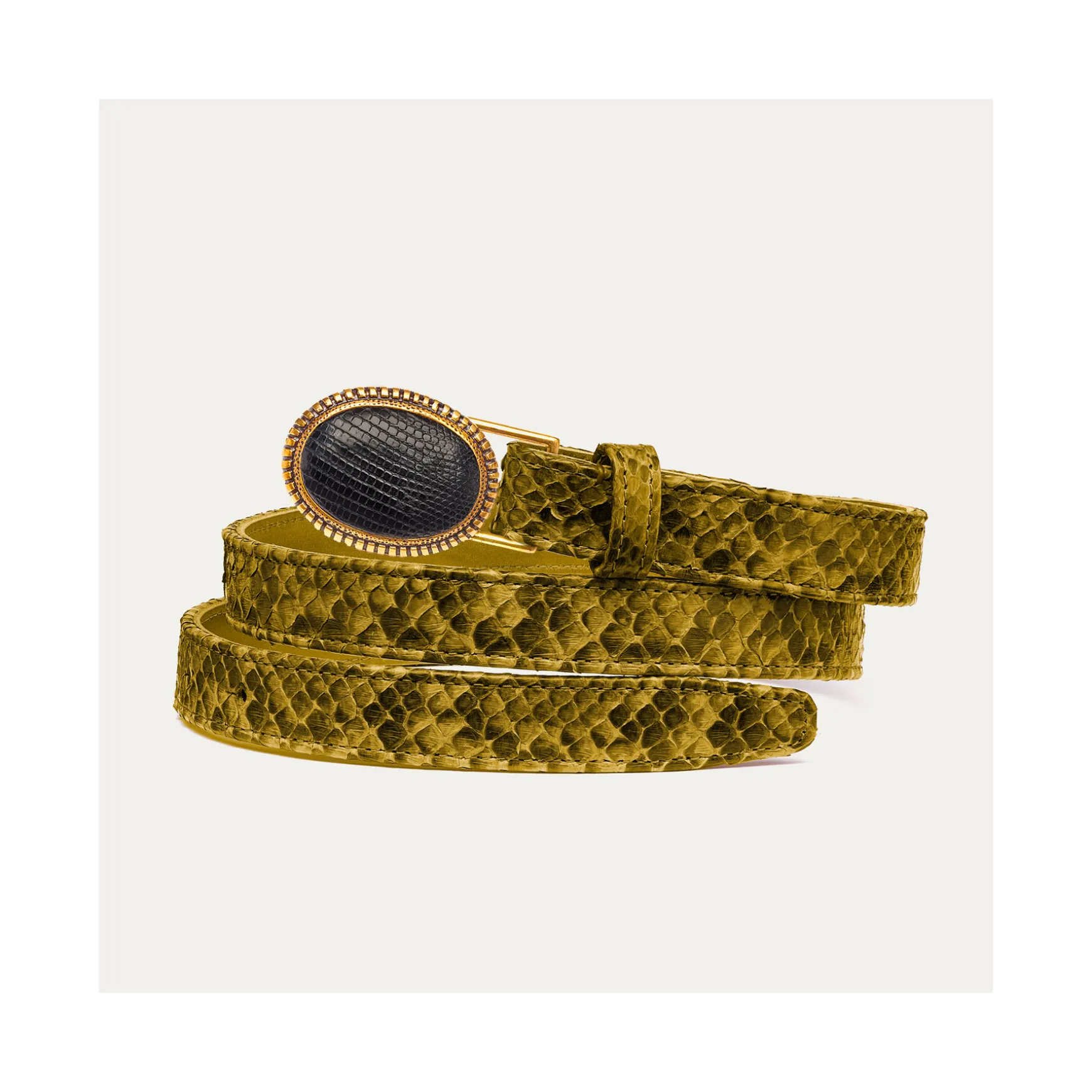 Sale Claris Virot Baby Ceintures Dallas Python kaki