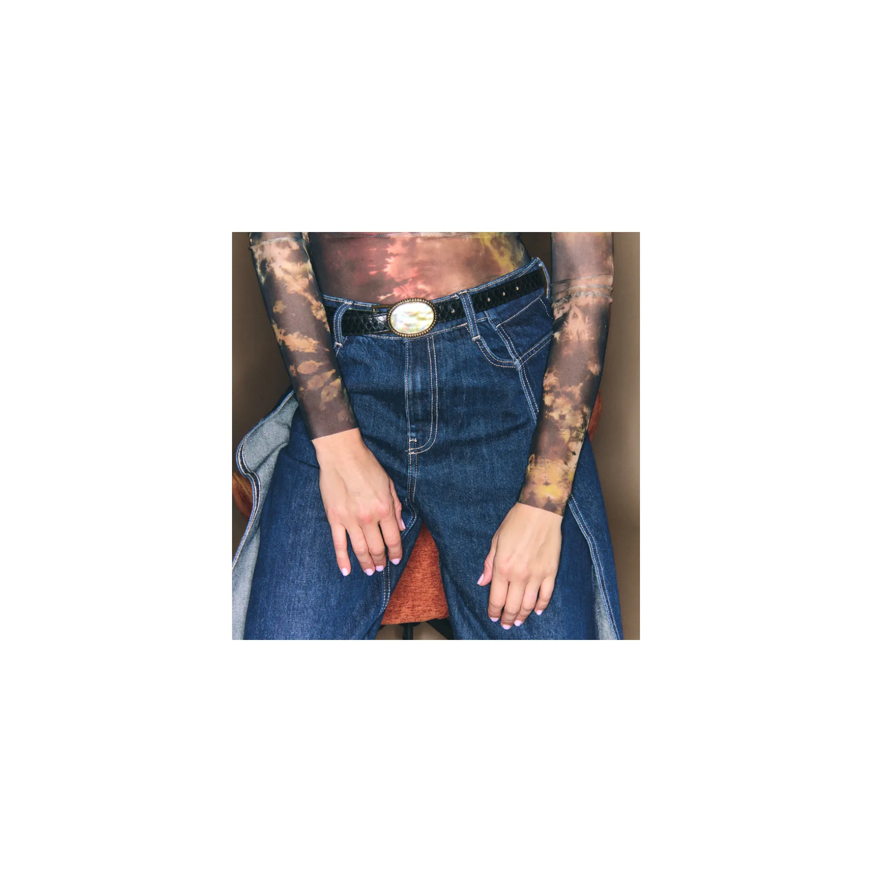 Shop Claris Virot Baby Ceintures Dallas Python Noir