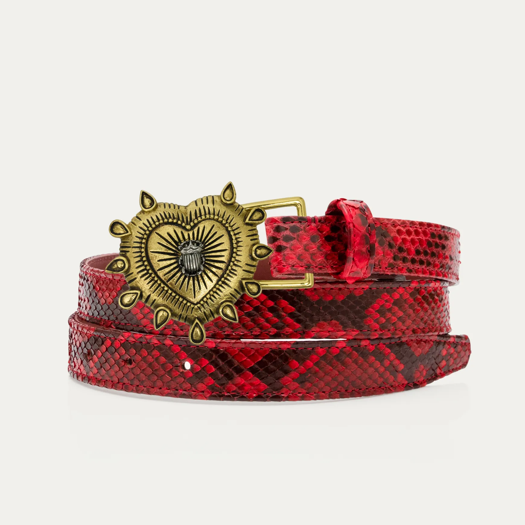 Store Claris Virot Baby Ceintures Ex-Voto Python Rubis