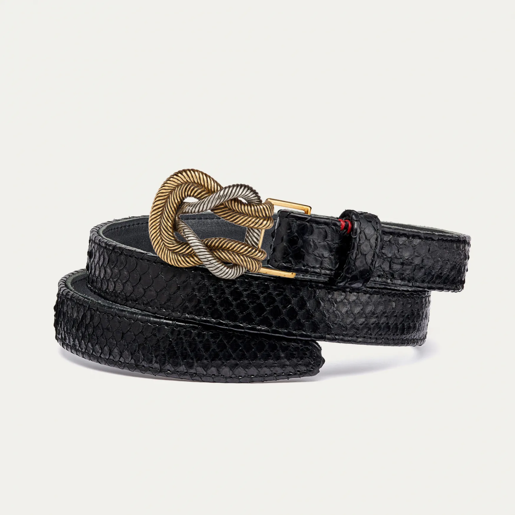 New Claris Virot Baby Ceintures Noeud Python Noir