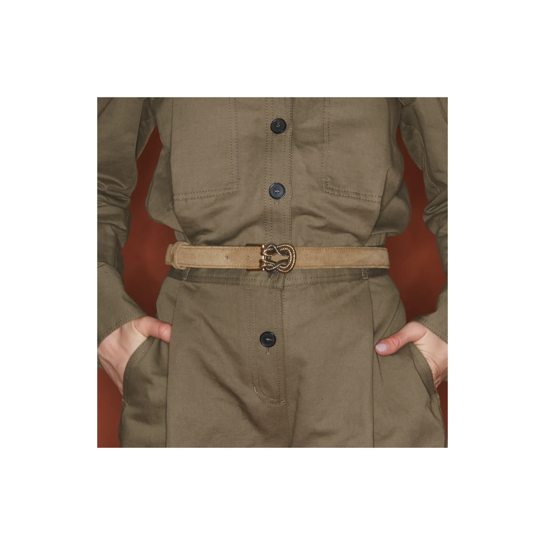 Hot Claris Virot Baby Ceintures Noeud Croûte Olive