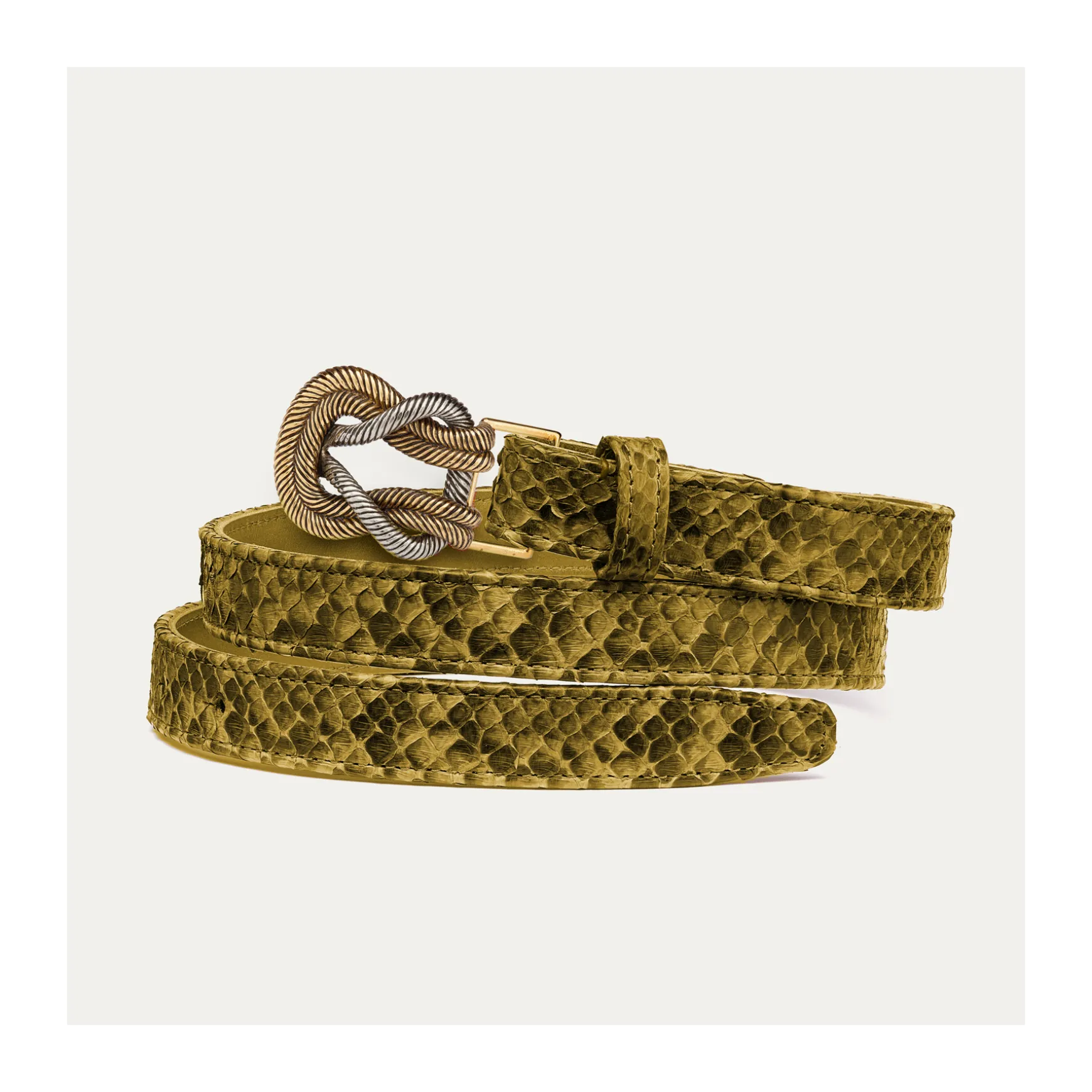 Hot Claris Virot Baby Ceintures Noeud Python kaki