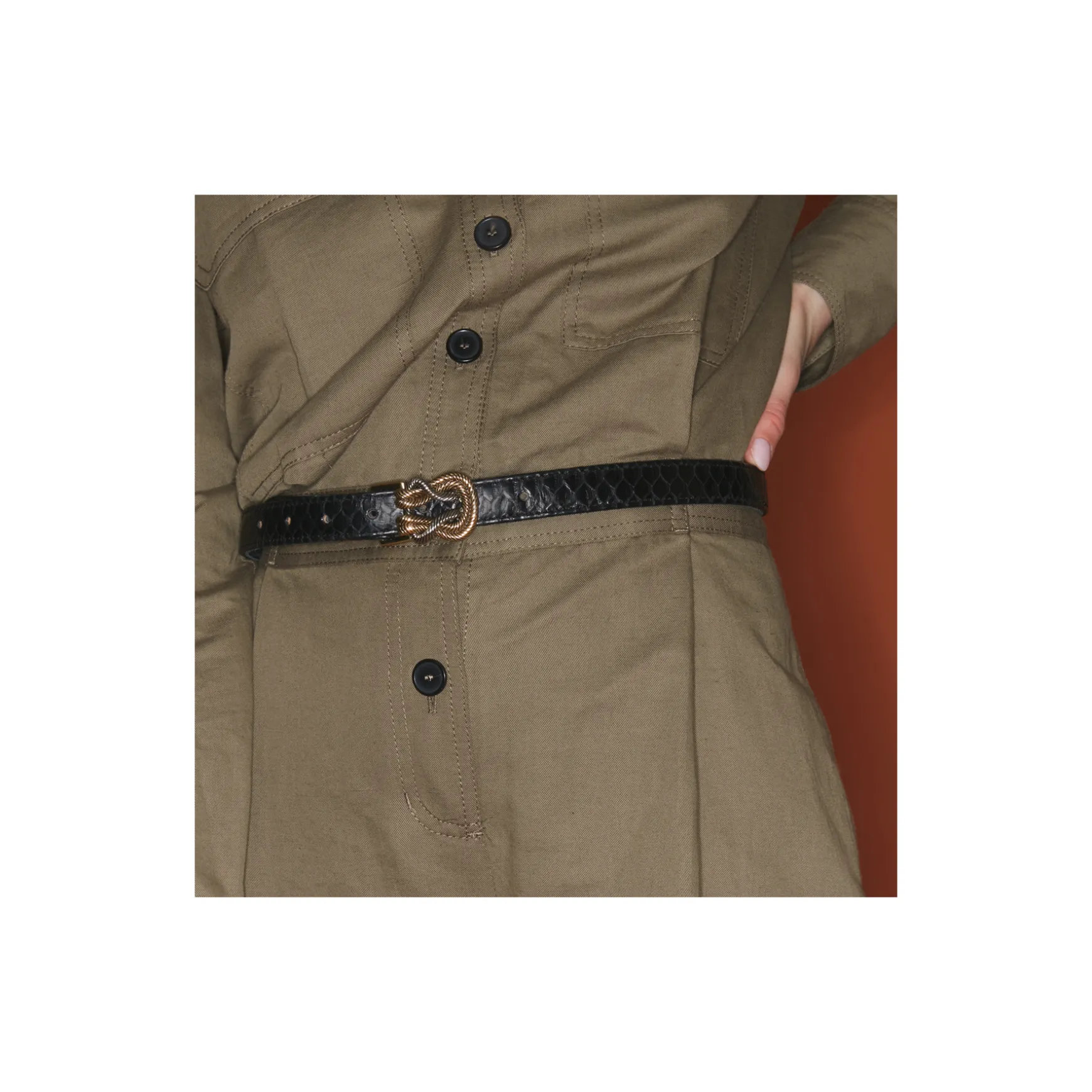 New Claris Virot Baby Ceintures Noeud Python Noir