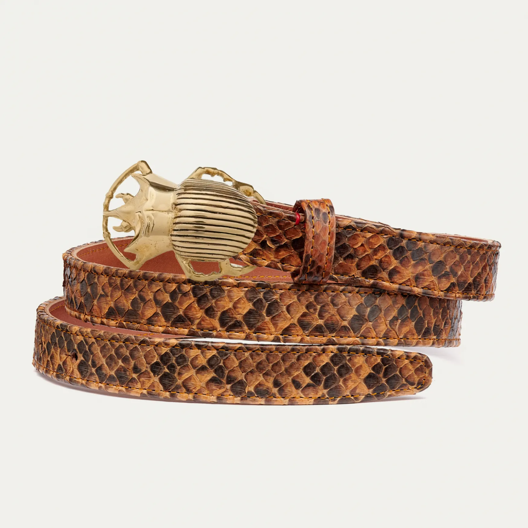 New Claris Virot Baby Ceintures Scarabée Python moka