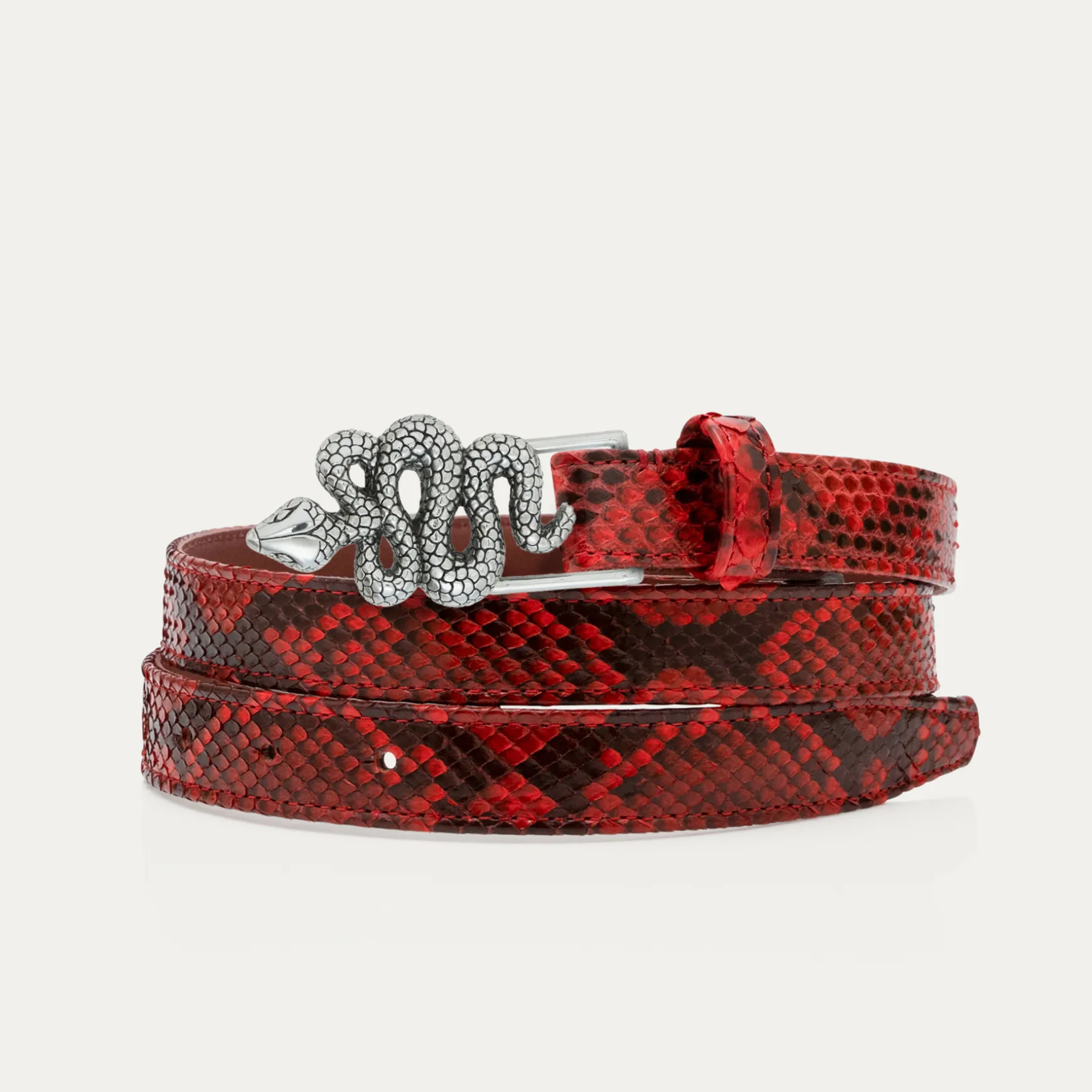 Cheap Claris Virot Baby Ceintures Serpent Python Rubis