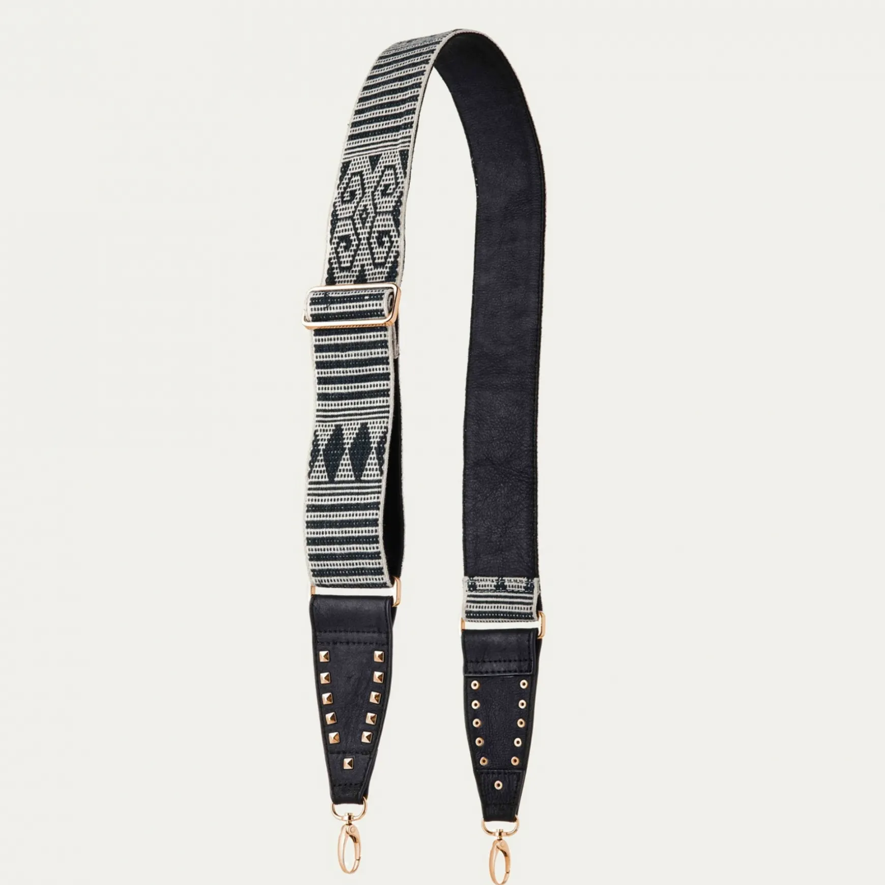 Fashion Claris Virot Bandoulière Cuir et tissu sumba noir