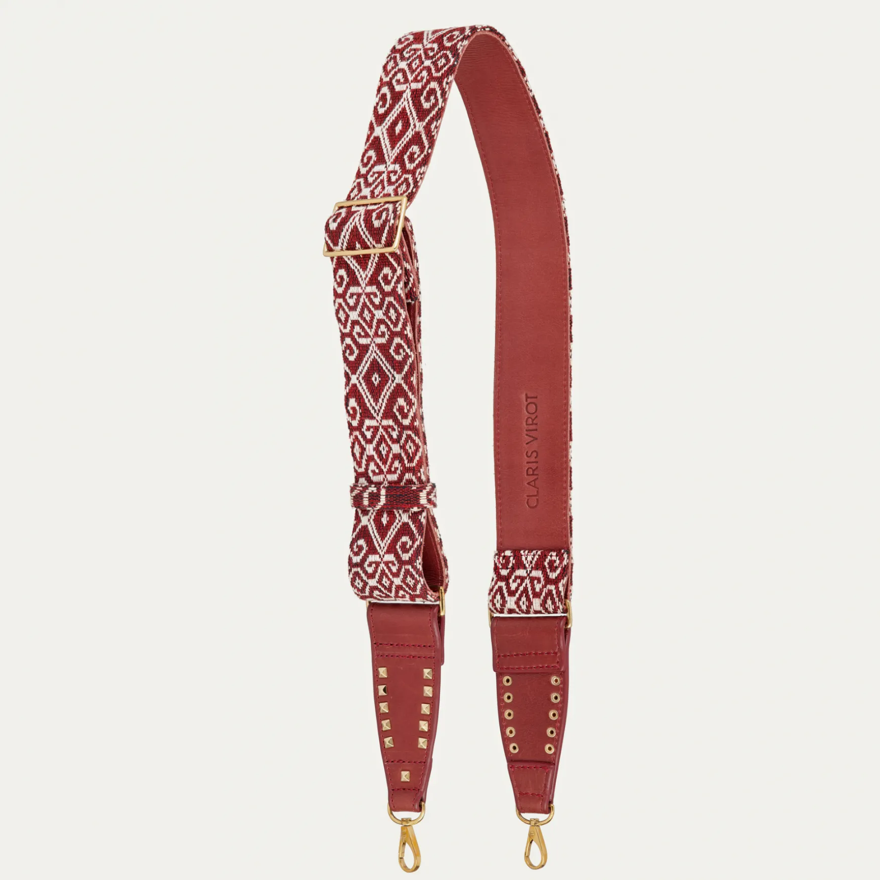 Best Claris Virot Bandoulière Cuir et tissu sumba bordeaux
