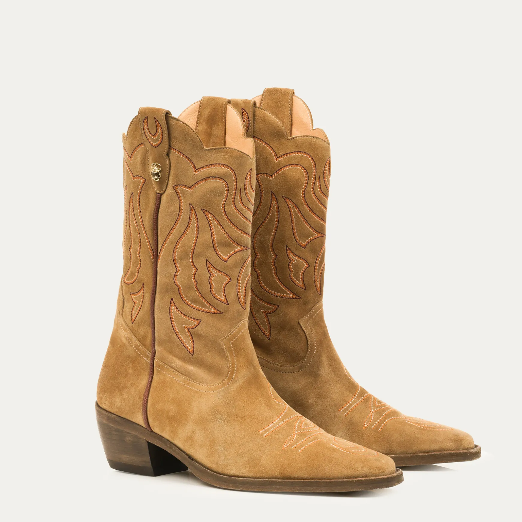 Clearance Claris Virot Bottes Lucienne Cuir Olive Brodé