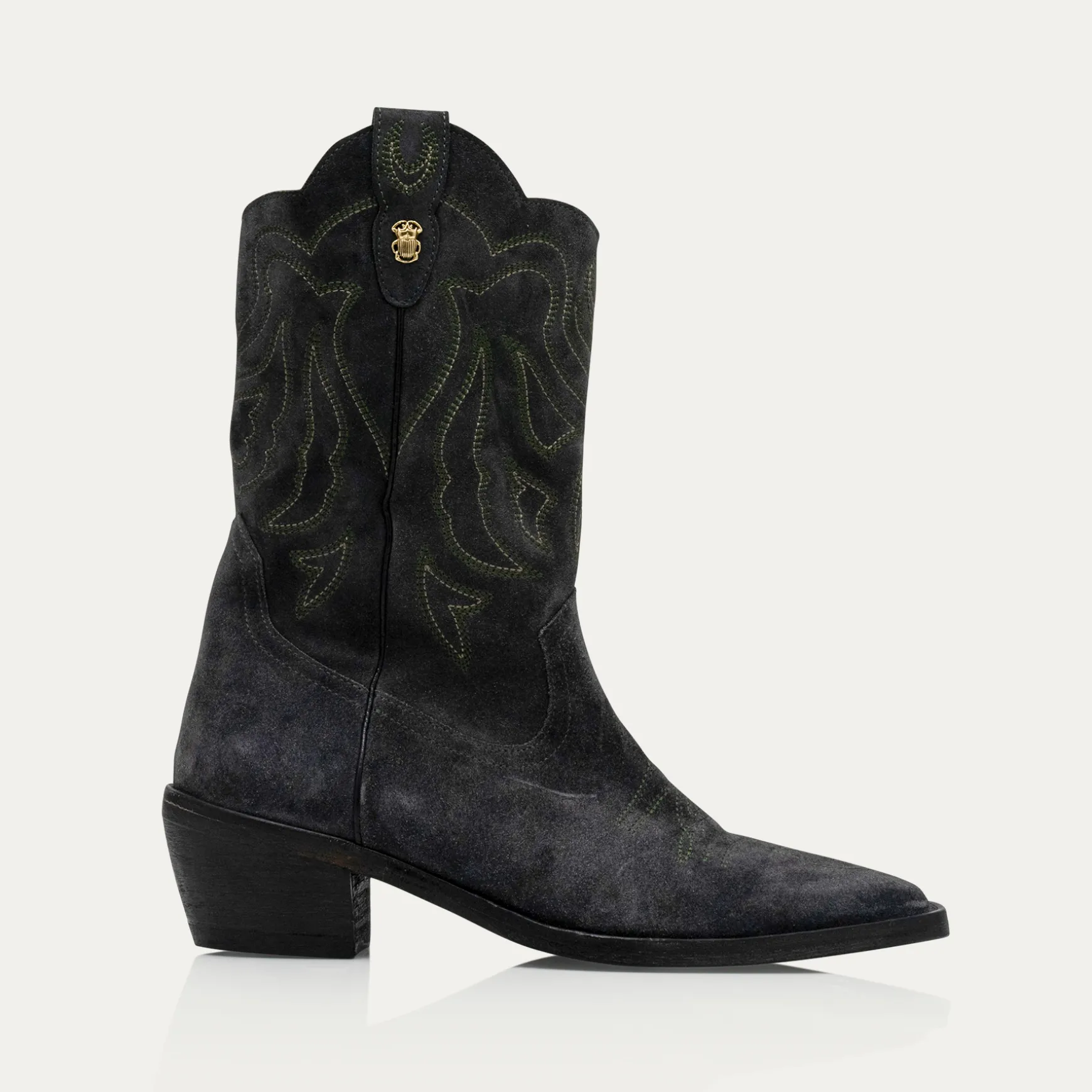 Outlet Claris Virot Bottes Lucienne Suede Gris Perle