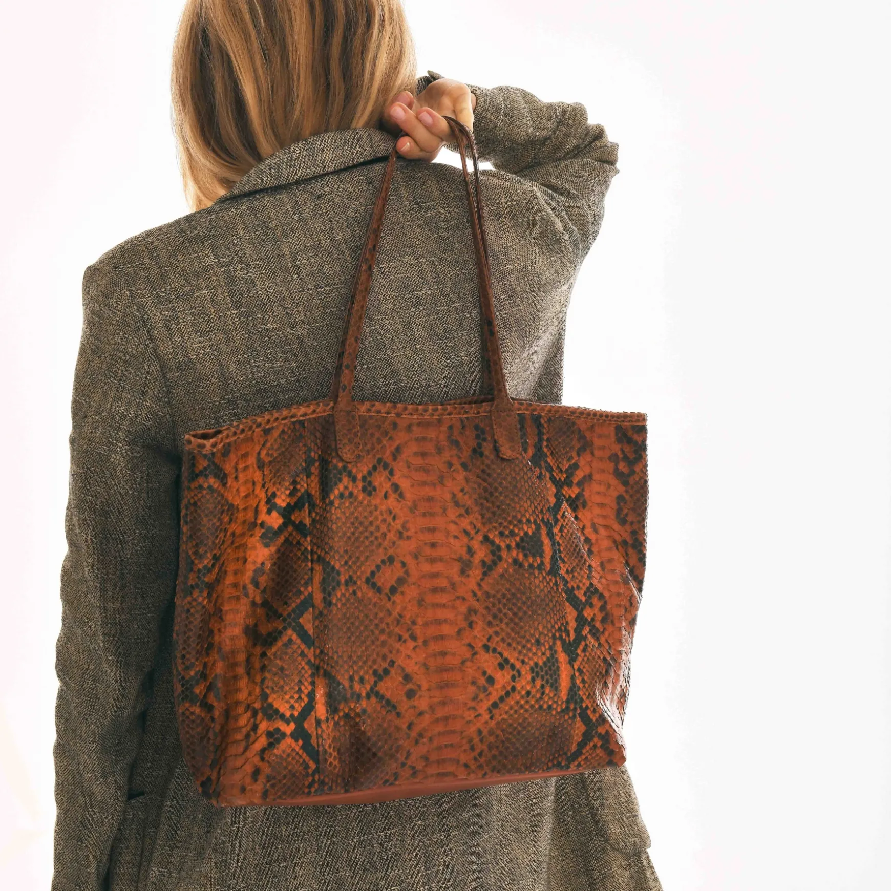 Cheap Claris Virot Cabas Marny Python Moka