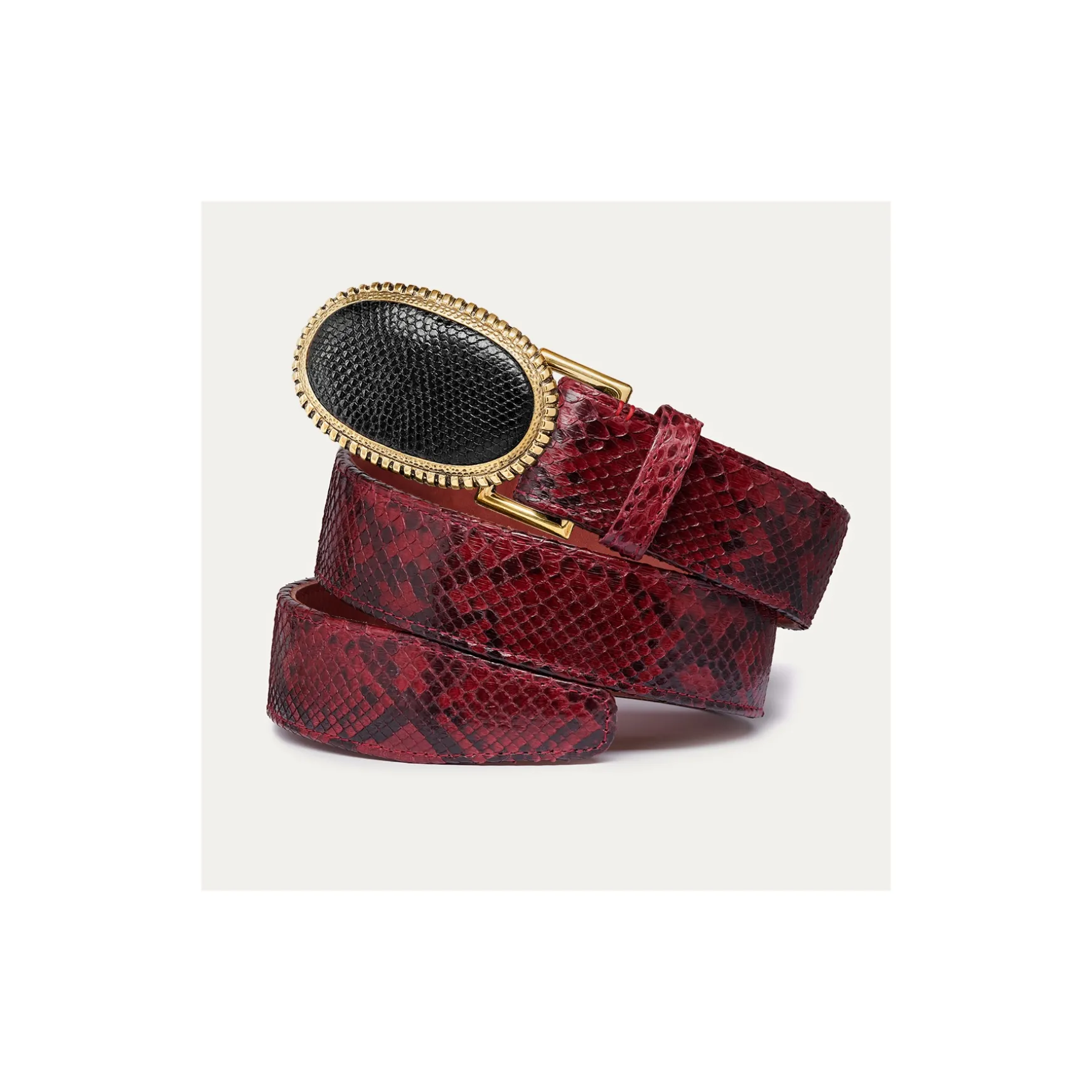 Discount Claris Virot Ceintures Dallas Python Bordeaux