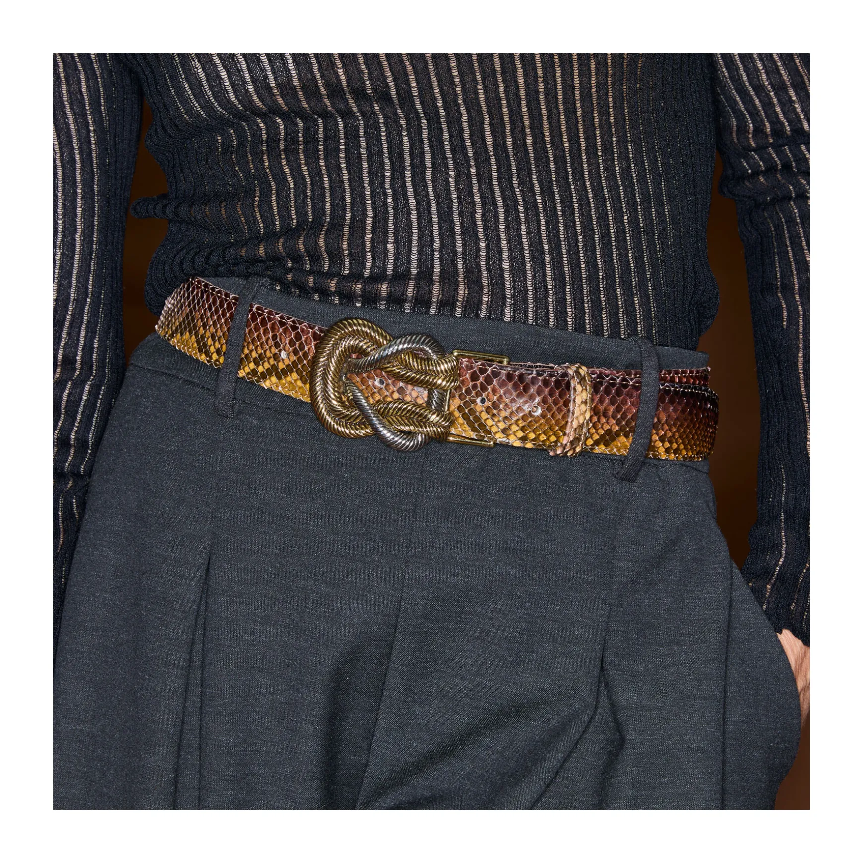 Hot Claris Virot Ceintures Noeud Python Oeil de tigre