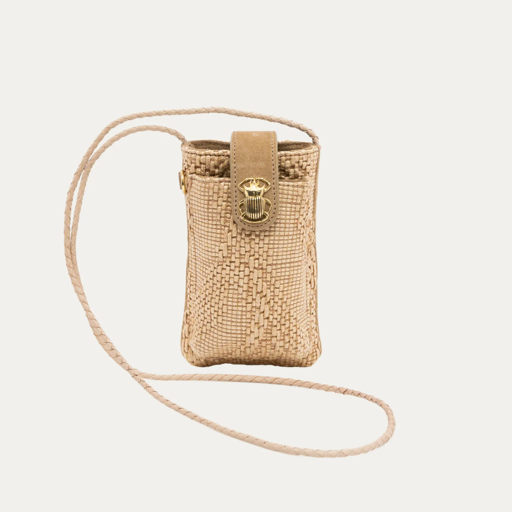 Discount Claris Virot Etui Double Marcus Tissu raphia