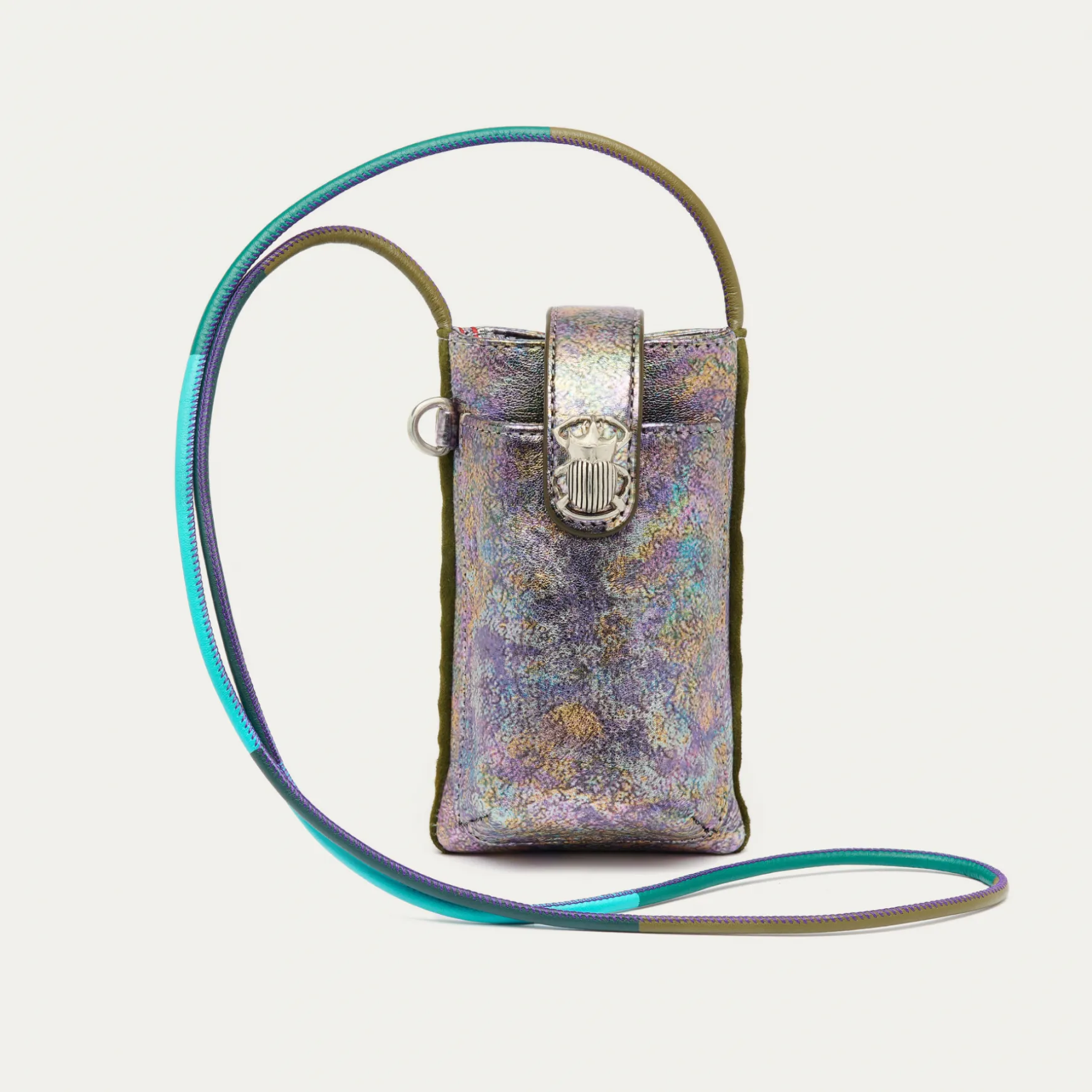 Hot Claris Virot Etui Double Marcus Cuir métallisé essence