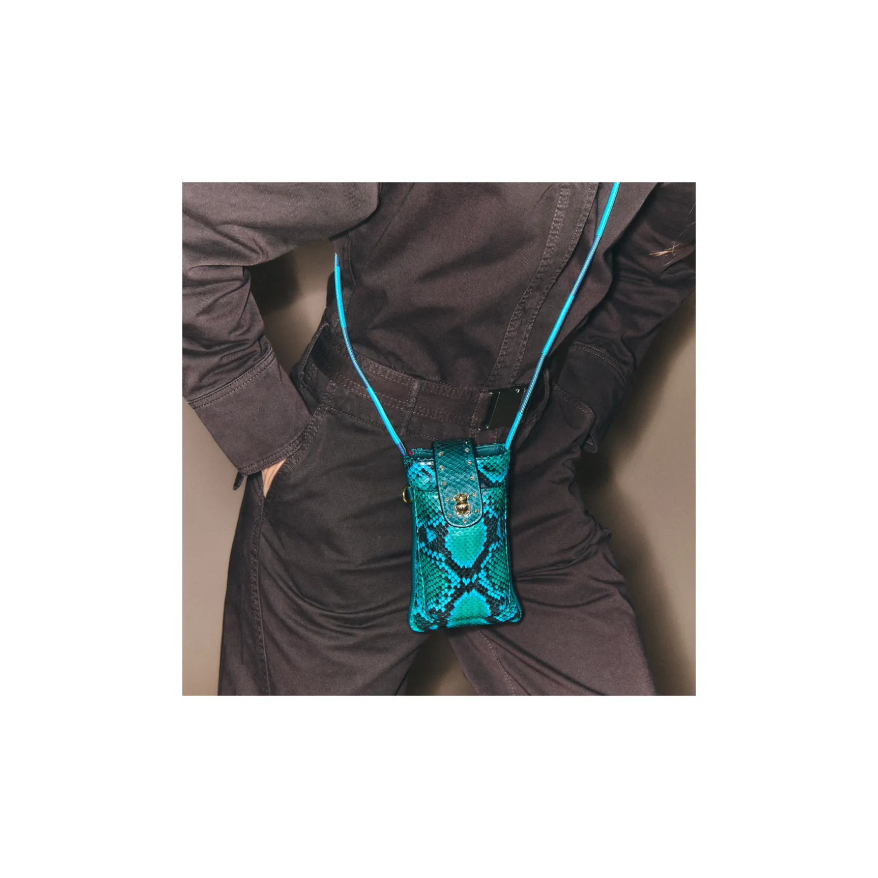 Flash Sale Claris Virot Etui Double Marcus Python Prairie