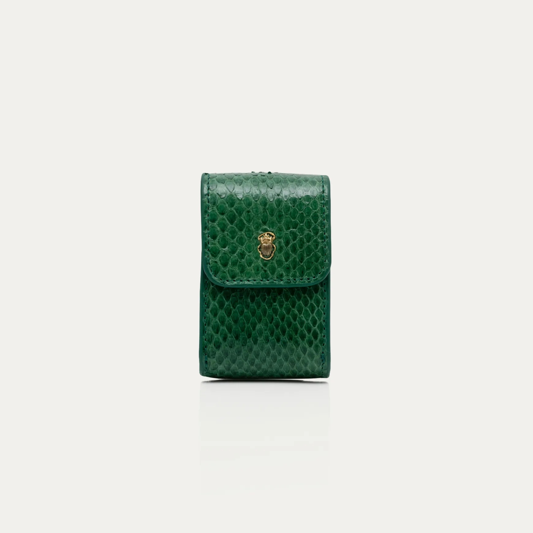 New Claris Virot Etui Rouge à Levres Dita Python Vert Pelouse