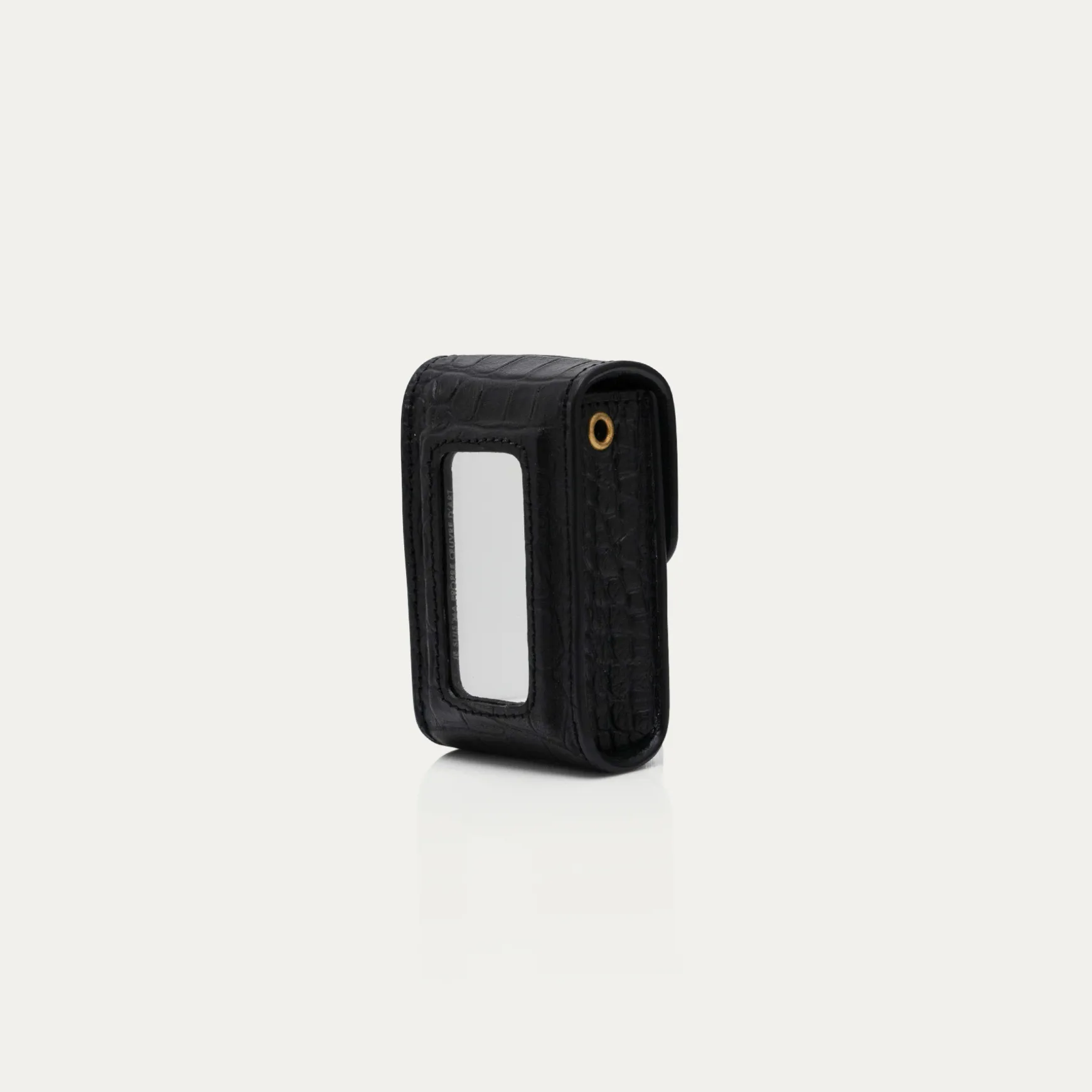 Best Claris Virot Etui Rouge à Levres Dita Cuir Embossé Croco Noir