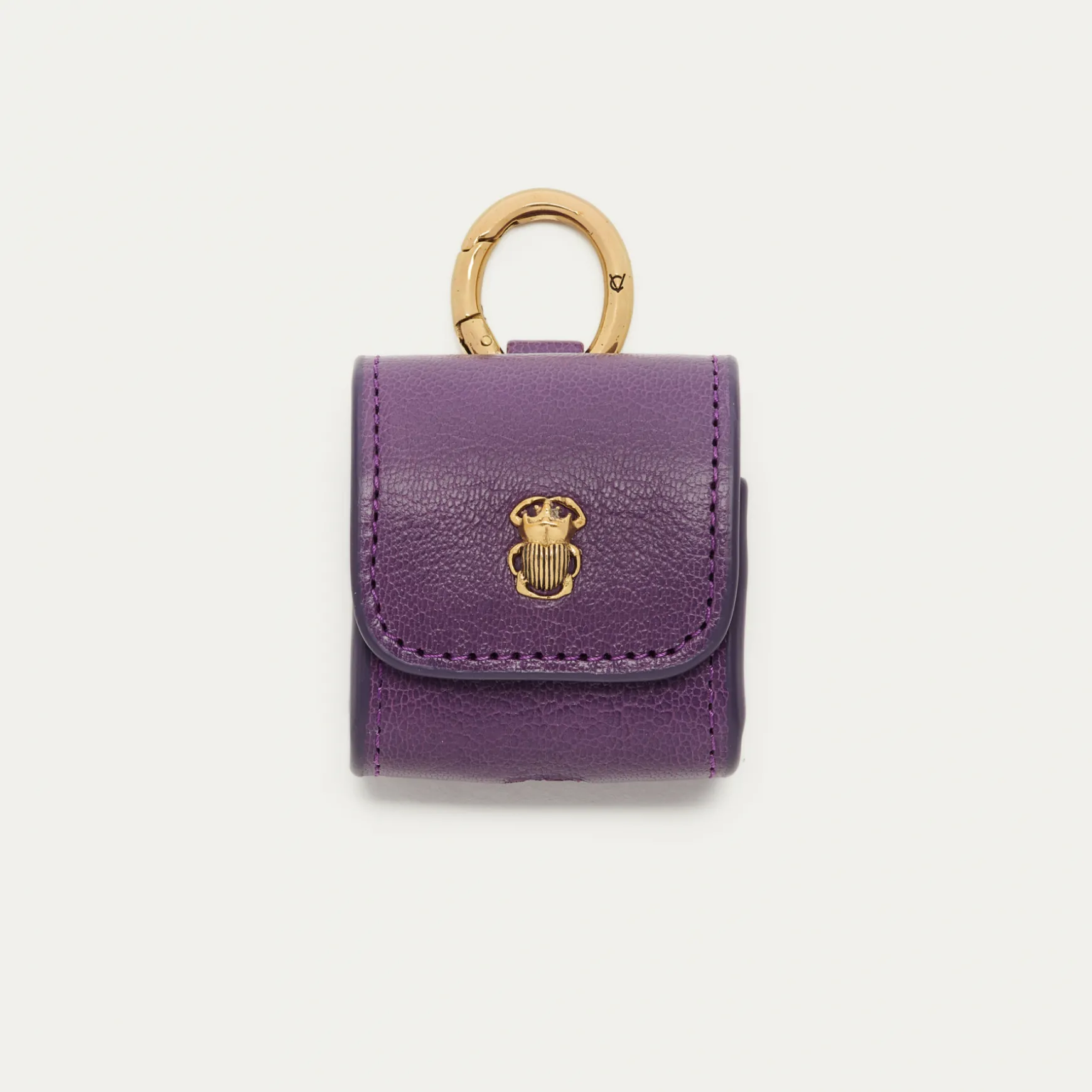 Clearance Claris Virot Etuis Airpods Jamie Cuir grainé violet