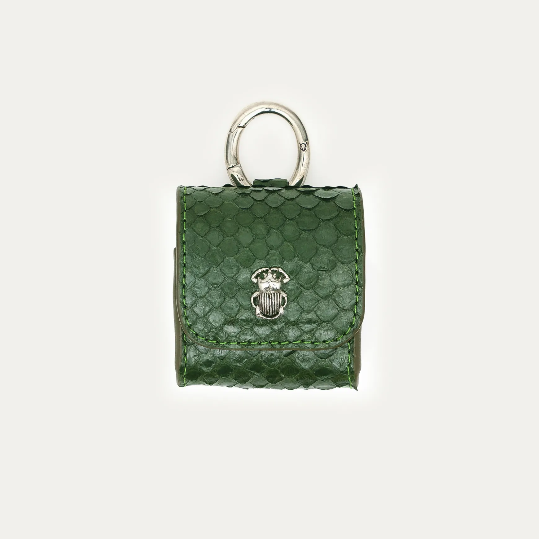 Shop Claris Virot Etuis Airpods Jamie Python Vert Bronze