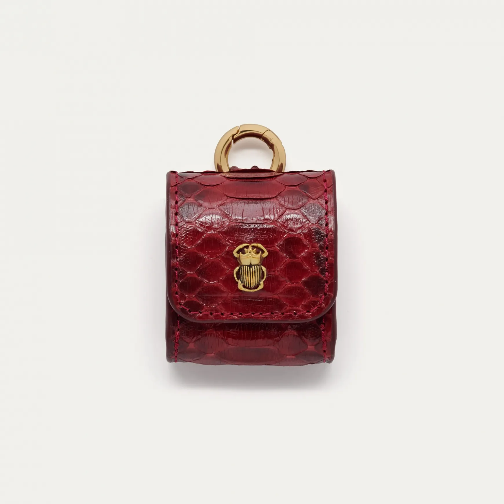 Shop Claris Virot Etuis Airpods Jamie Python Bordeaux