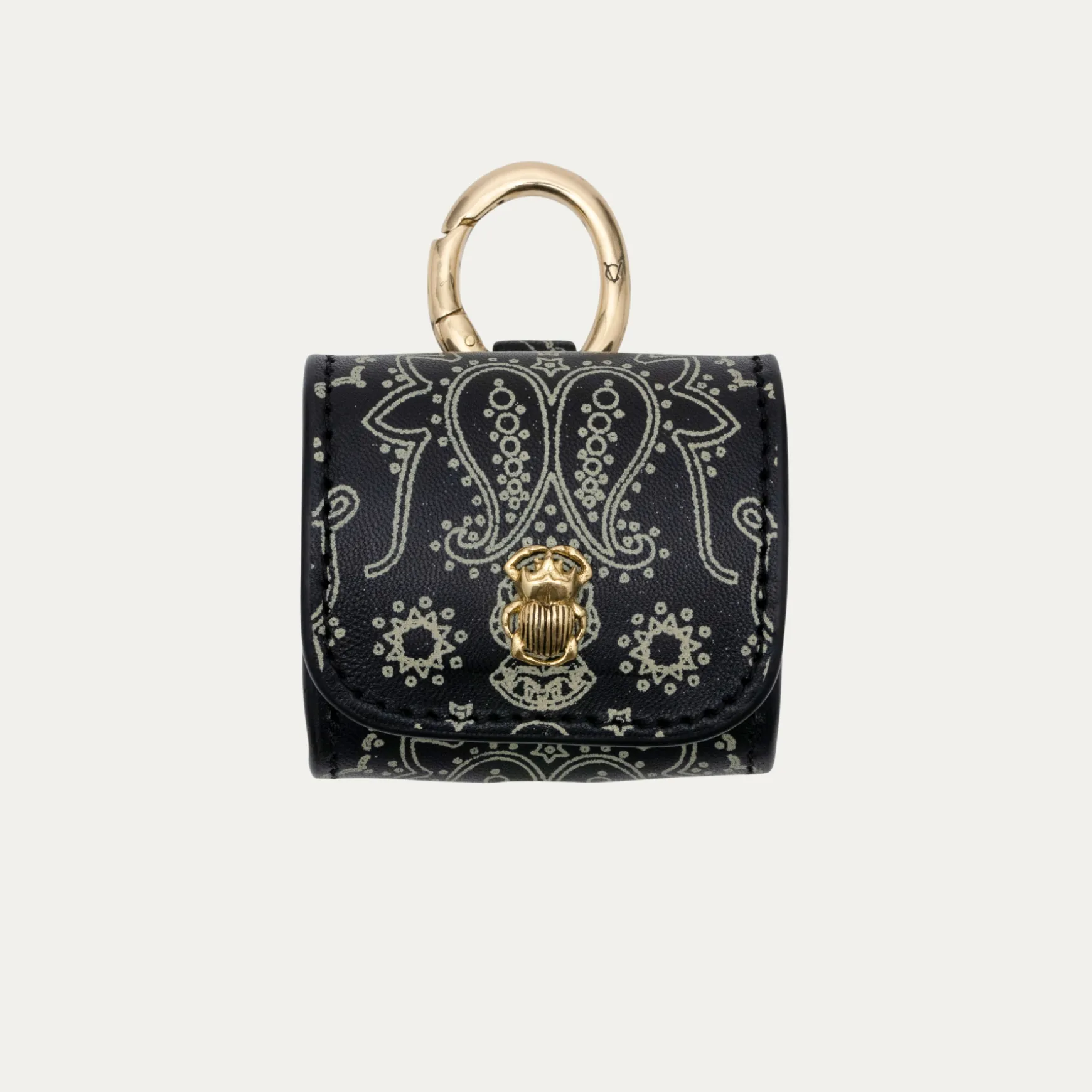 Sale Claris Virot Etuis Airpods Jamie Cuir Nappa Noir Imprimé Bandana