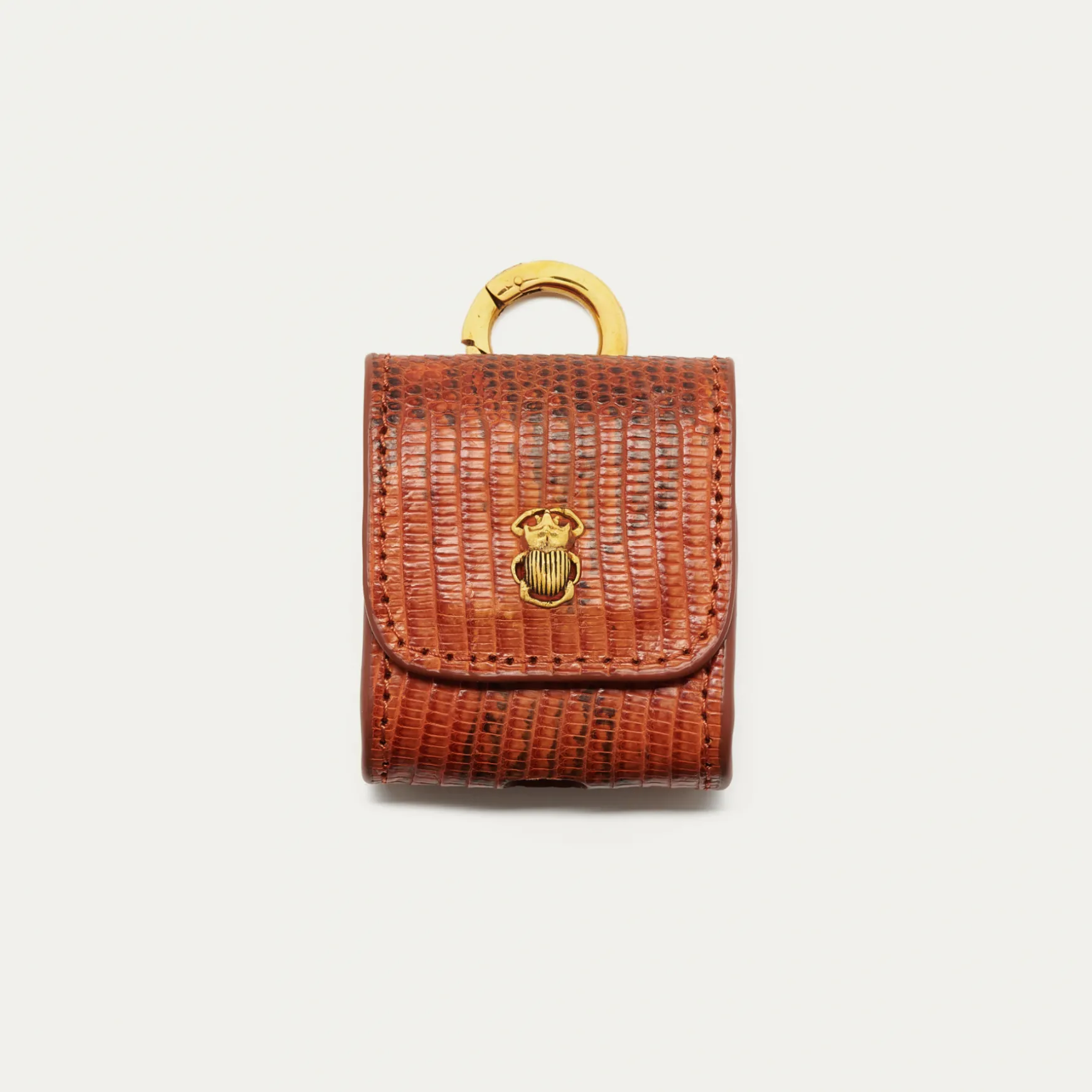 Clearance Claris Virot Etuis Airpods Jamie Lézard Caramel kocha