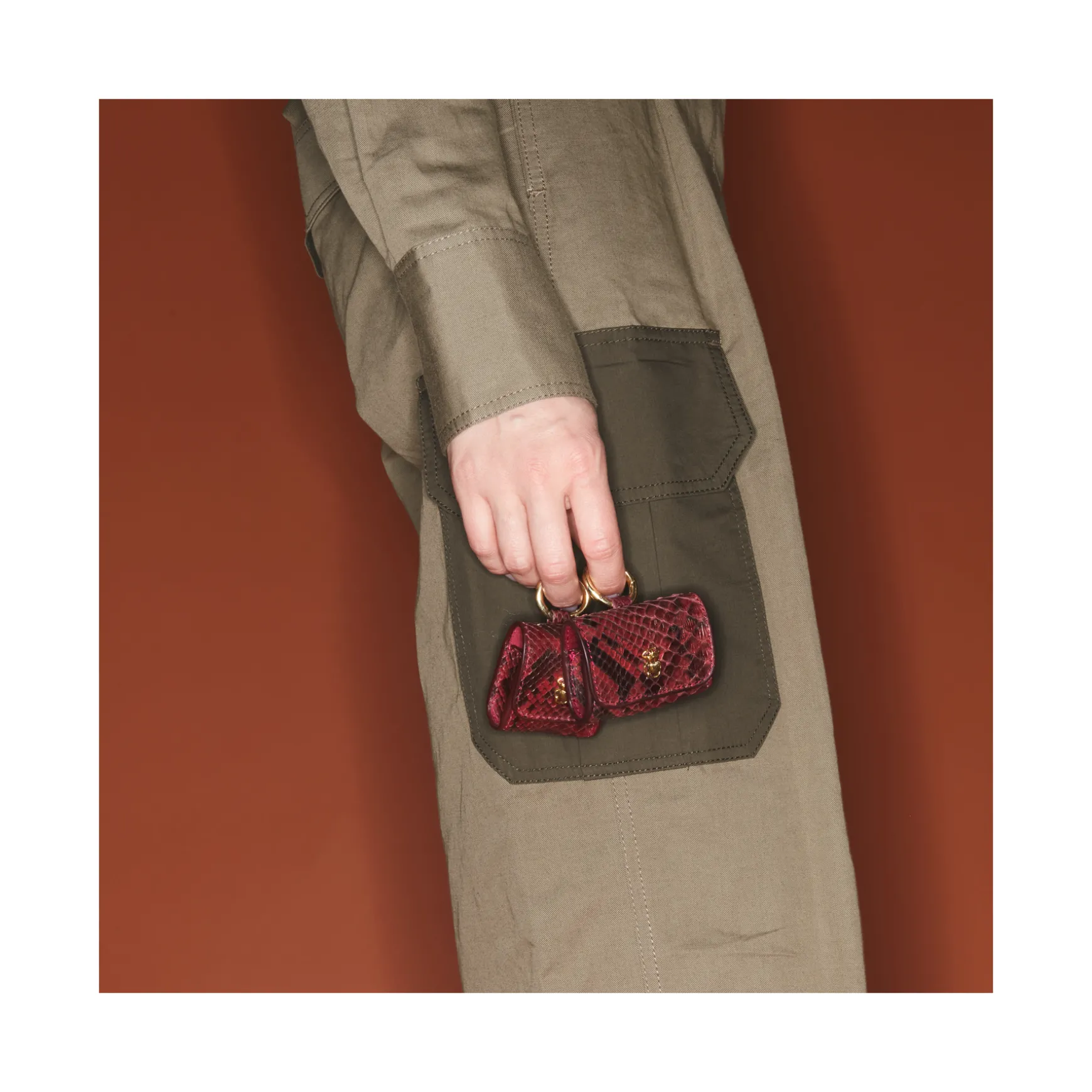 Shop Claris Virot Etuis Airpods Jamie Python Bordeaux