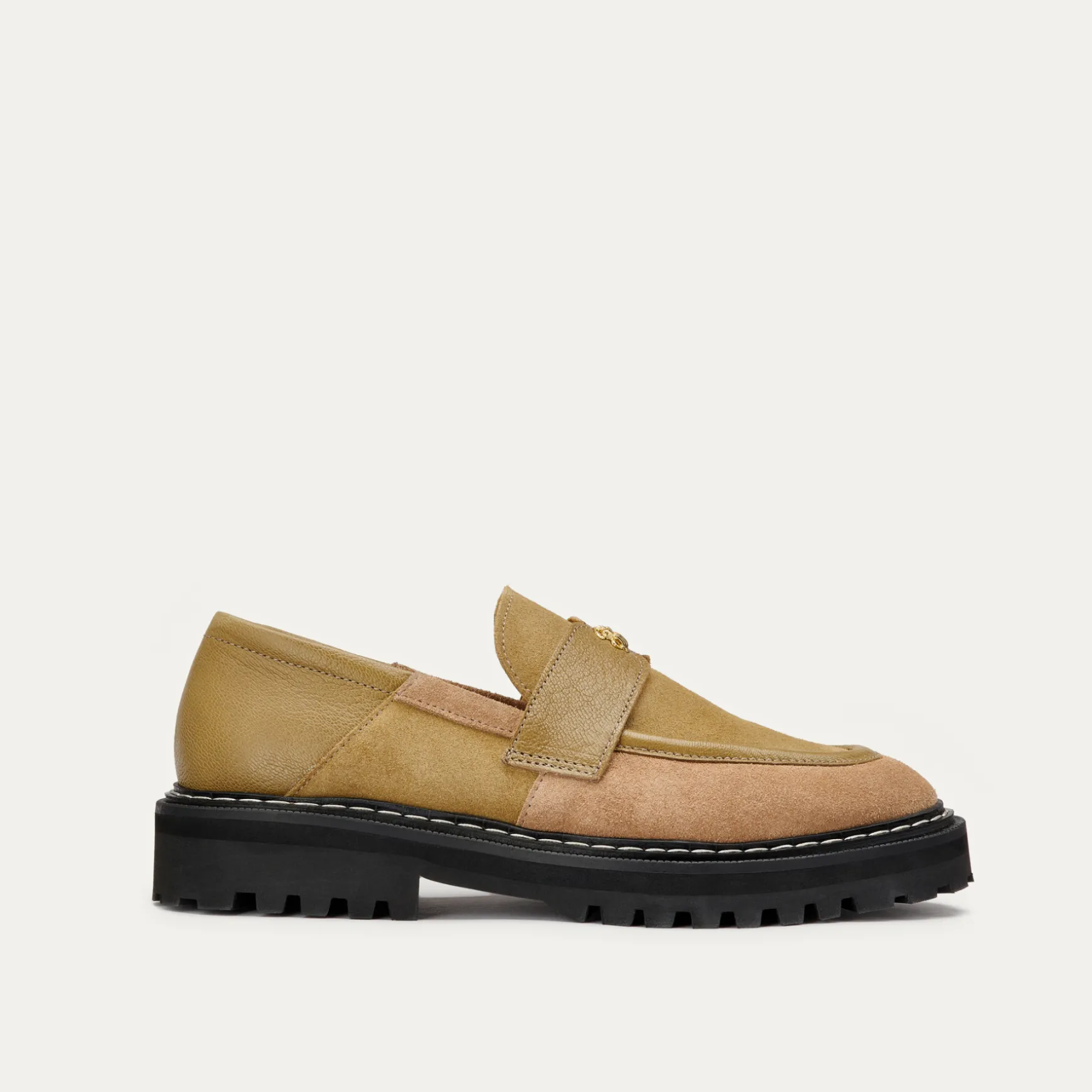 Hot Claris Virot Mocassins Mia Cuir Grege Olive