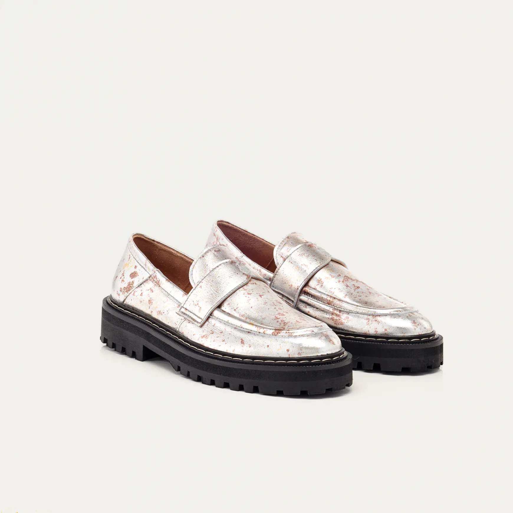 Sale Claris Virot Mocassins Mia Cuir oxy metal