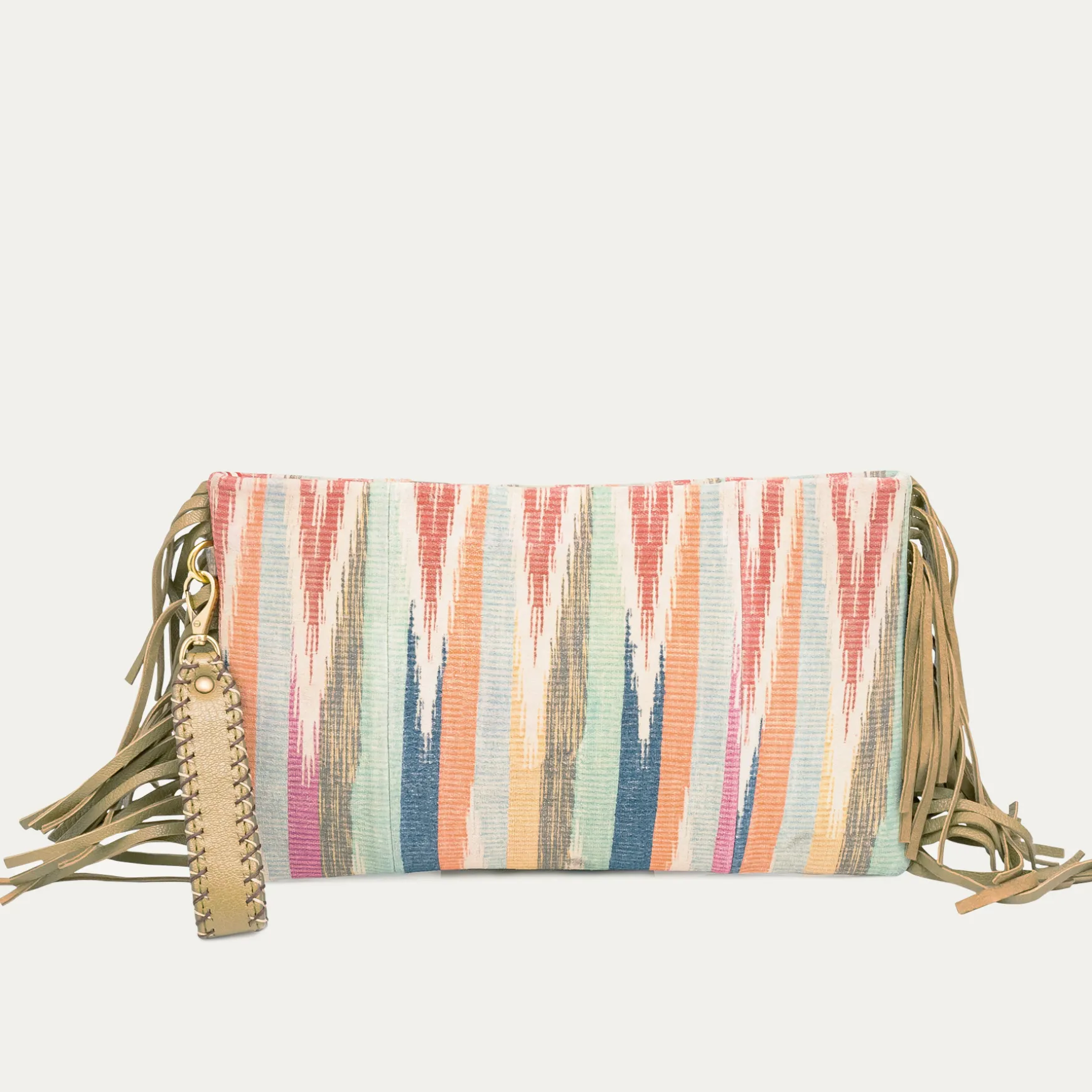 Shop Claris Virot Pochette Lou Veau velours aztec