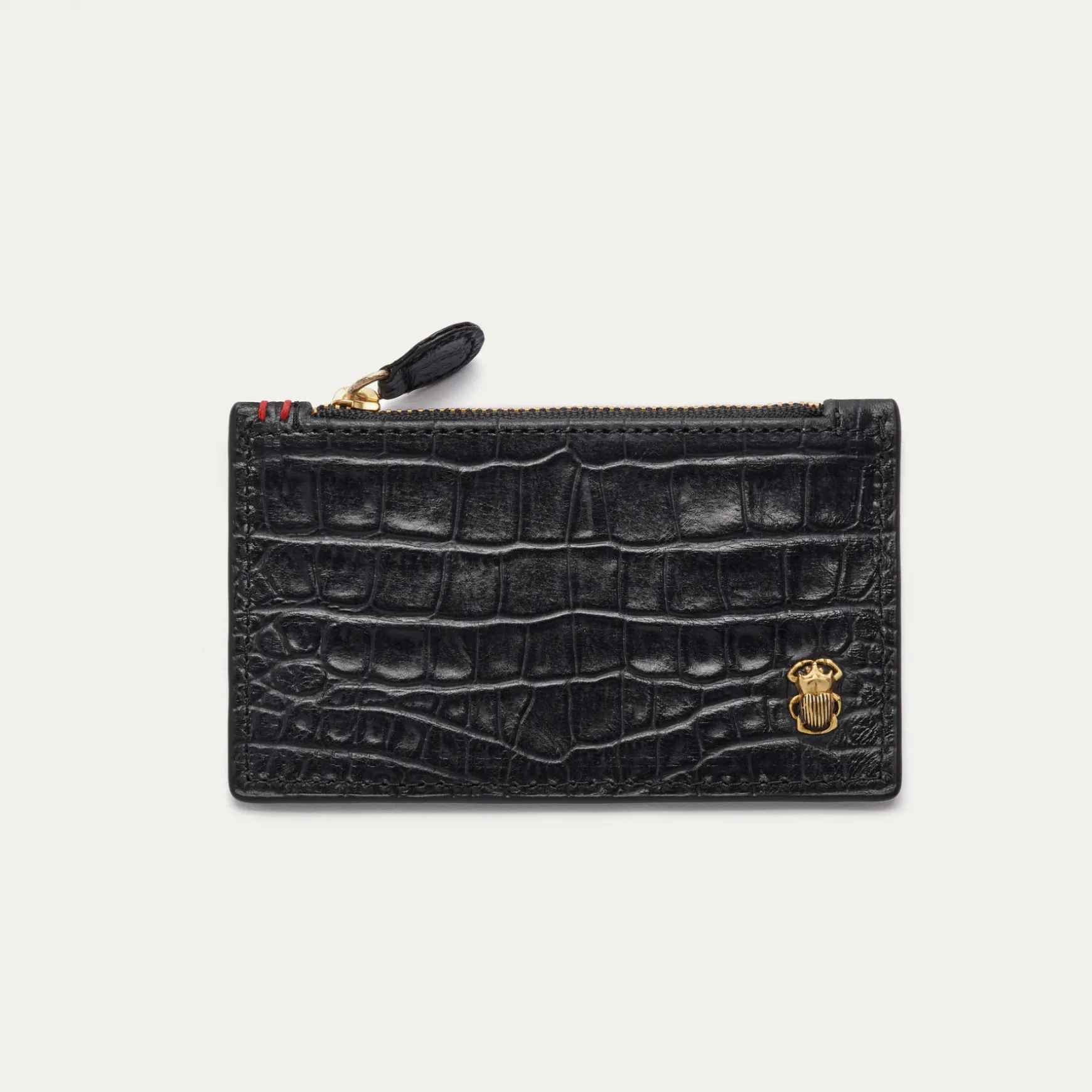 Cheap Claris Virot Porte cartes Helena Cuir Embossé Croco Noir