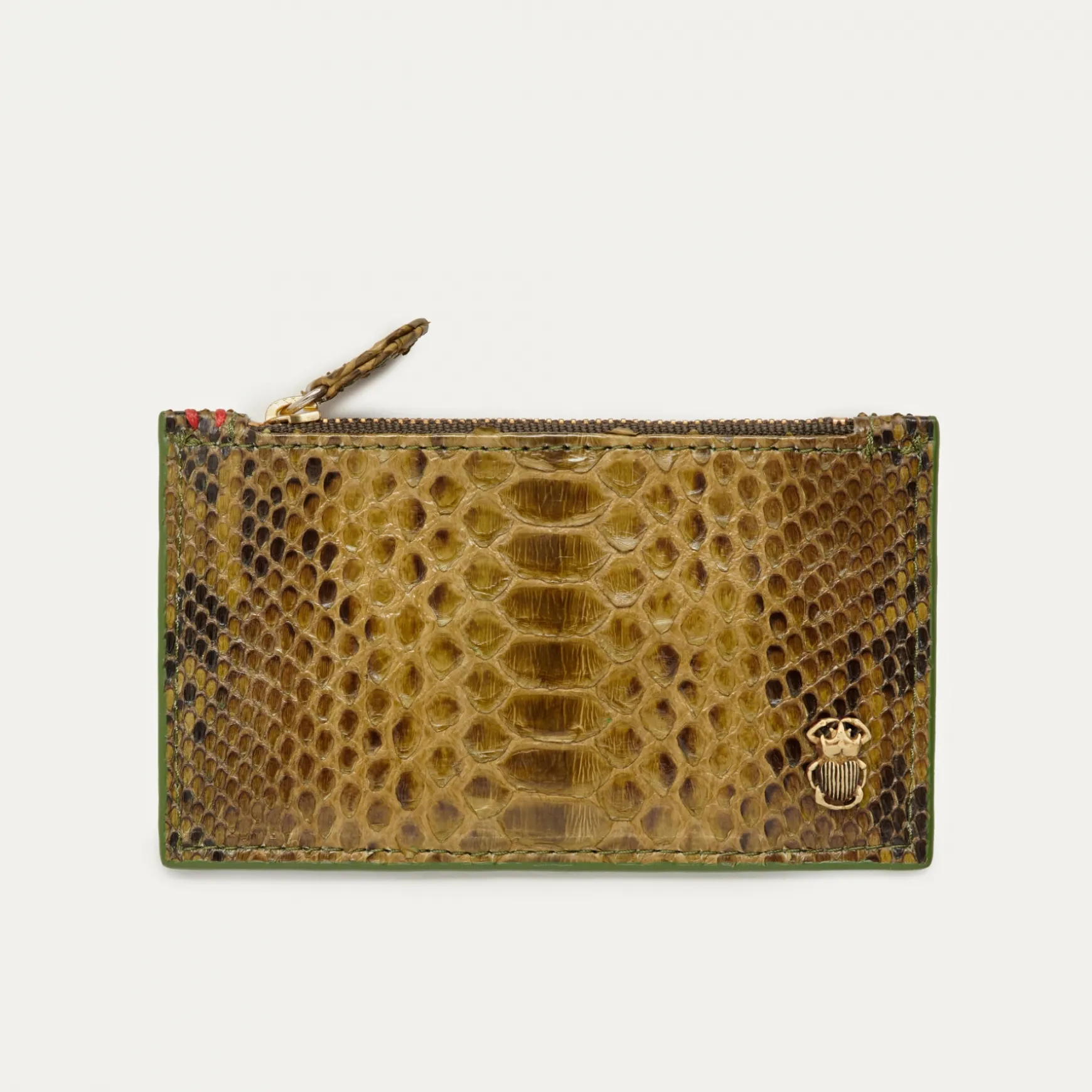 Sale Claris Virot Porte cartes Helena Python dark kaki