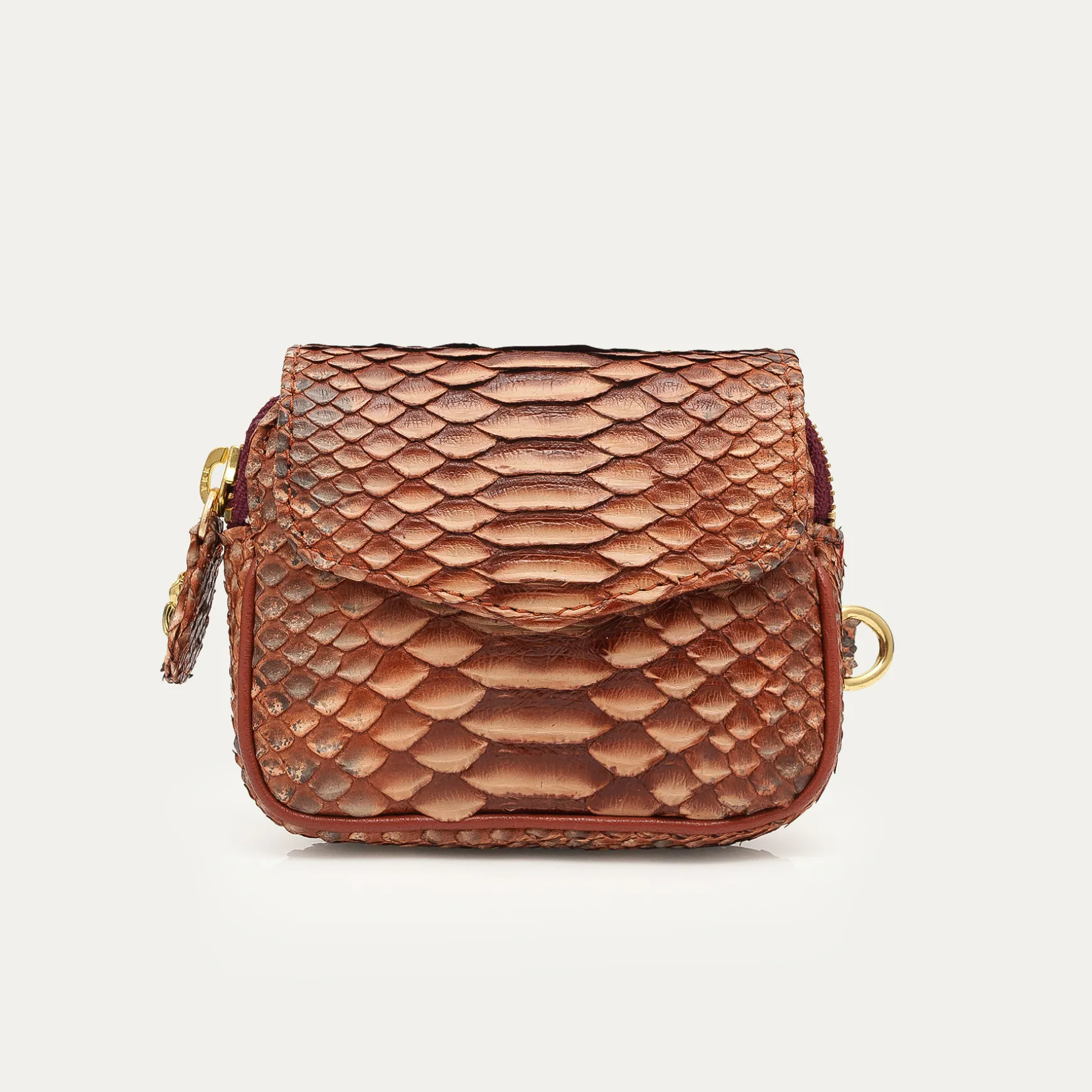 Fashion Claris Virot Porte Monnaie Karl Python Cuivre Lavé