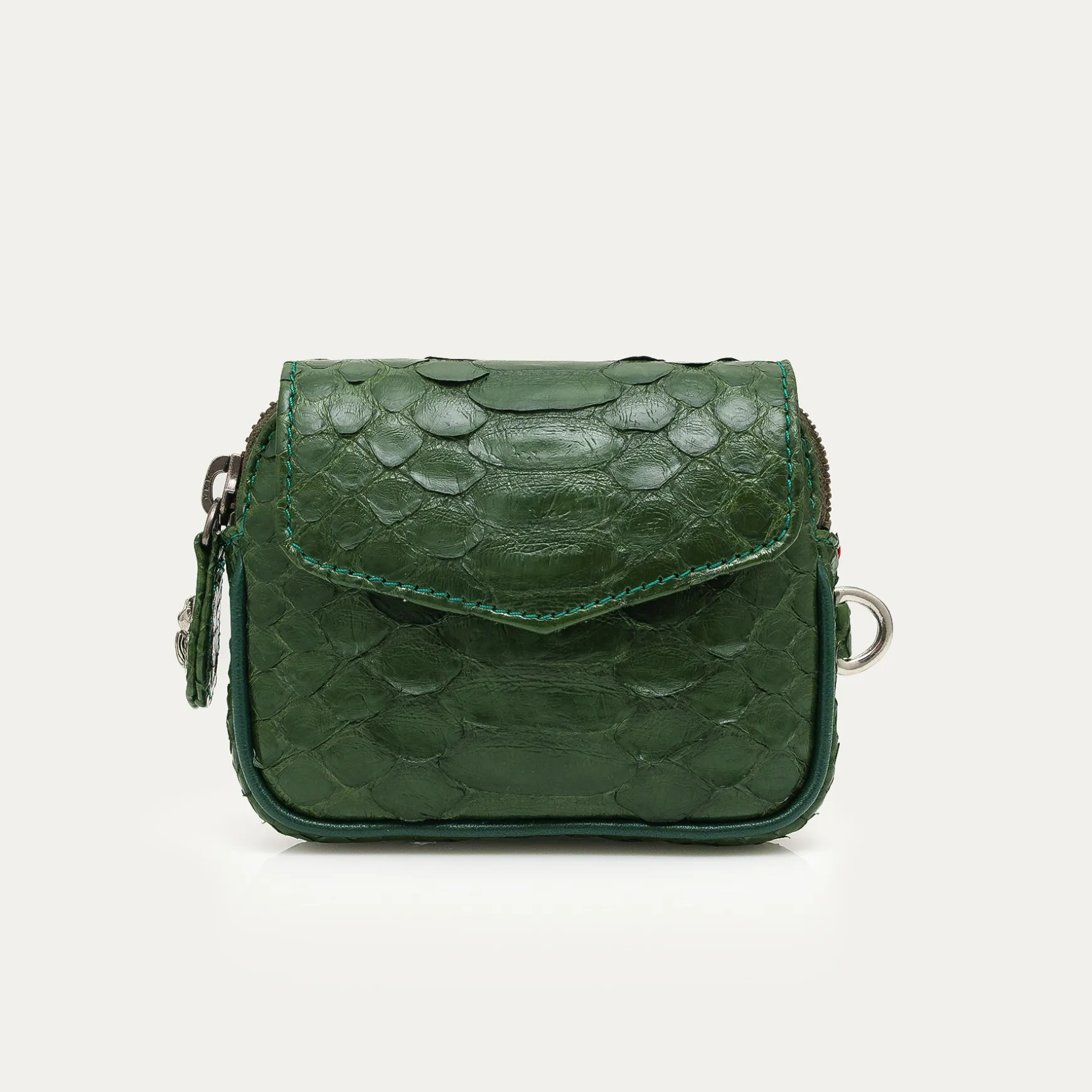 Best Claris Virot Porte Monnaie Karl Python Vert Bronze