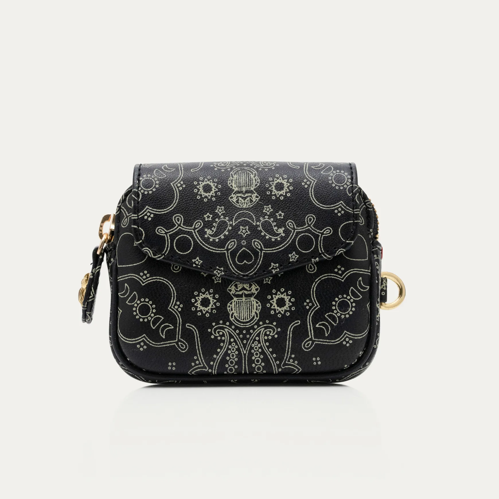 Flash Sale Claris Virot Porte Monnaie Karl Cuir Nappa Noir Imprimé Bandana