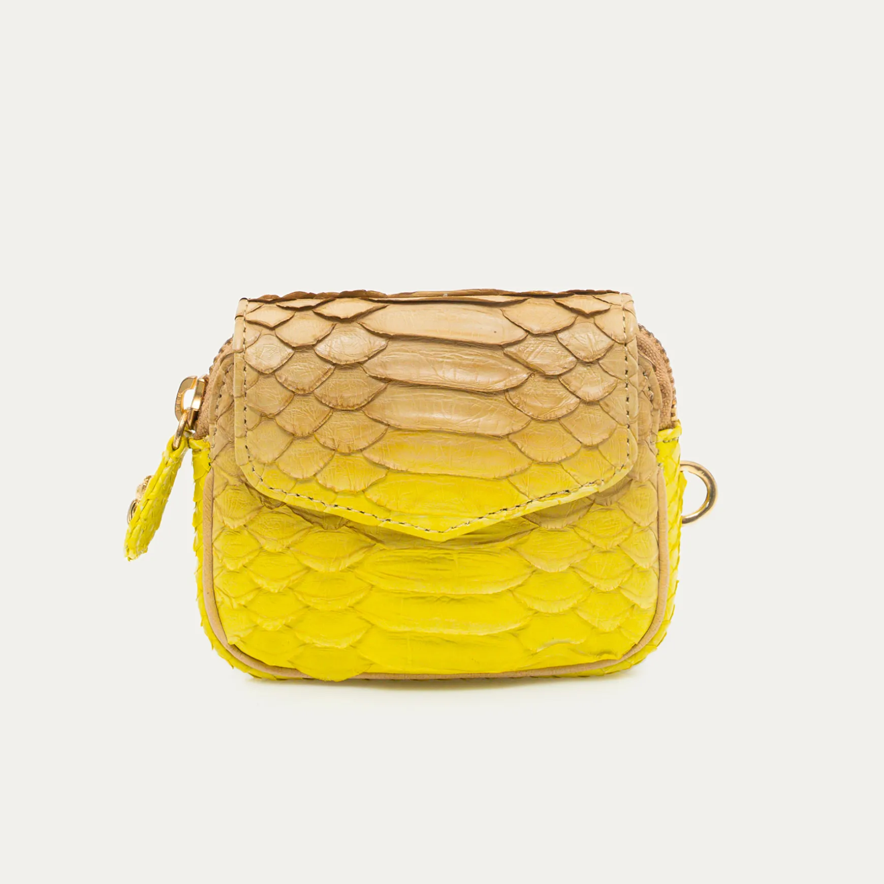 Sale Claris Virot Porte Monnaie Karl Python Jaune Mais