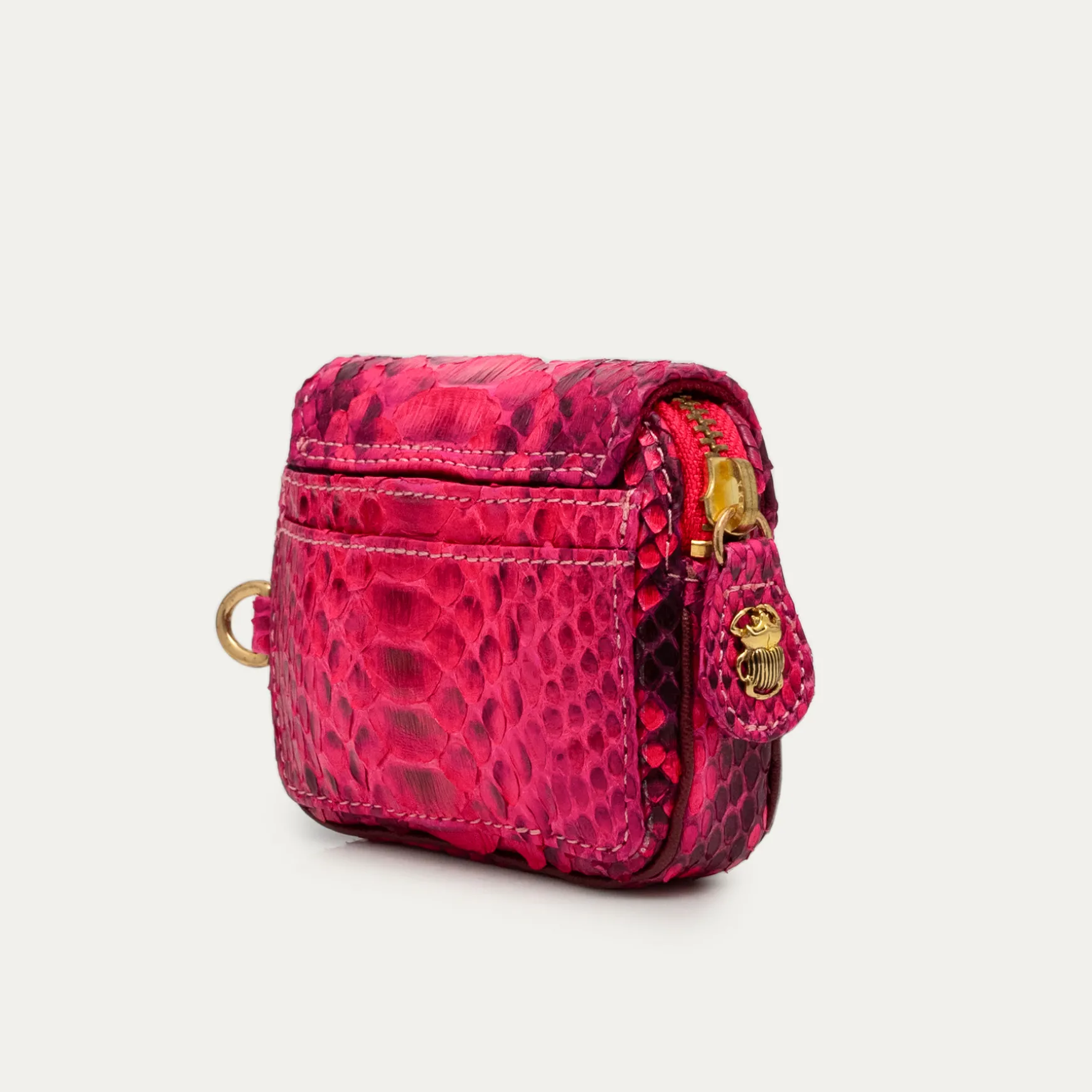 Best Sale Claris Virot Porte Monnaie Karl Python Celosia Rose