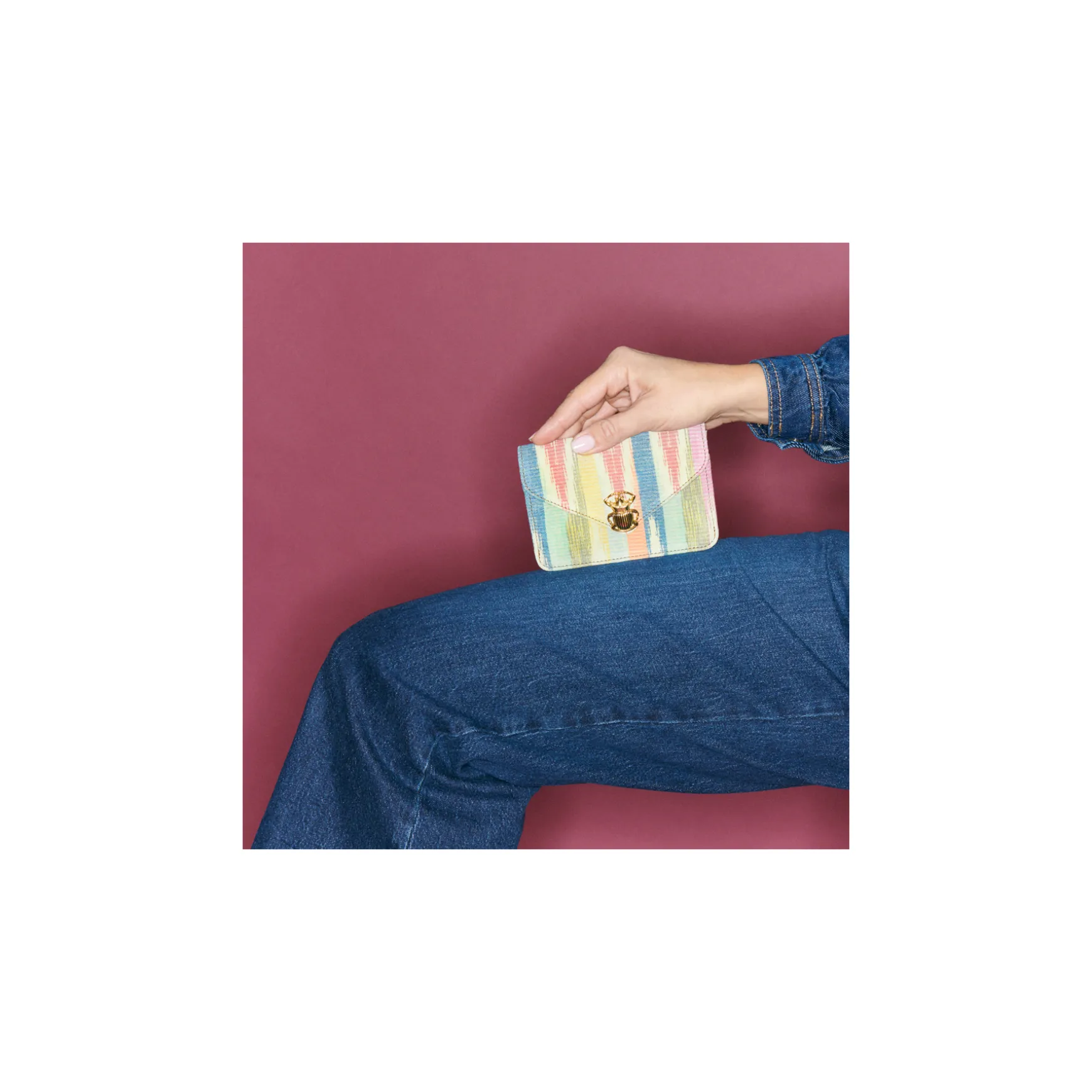 Cheap Claris Virot Portefeuille Alex Veau velours aztec