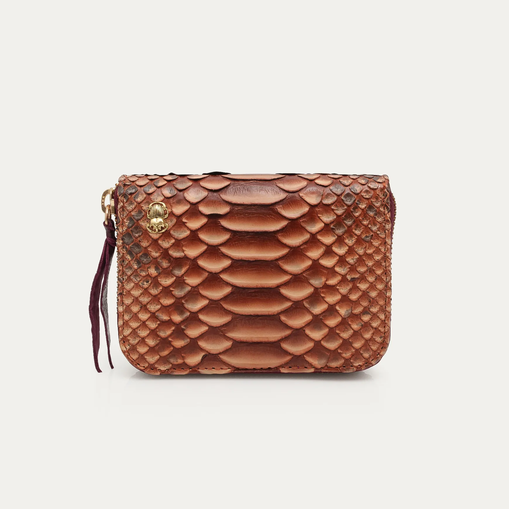 Flash Sale Claris Virot Portefeuille Mini Bob Python Cuivre Lavé