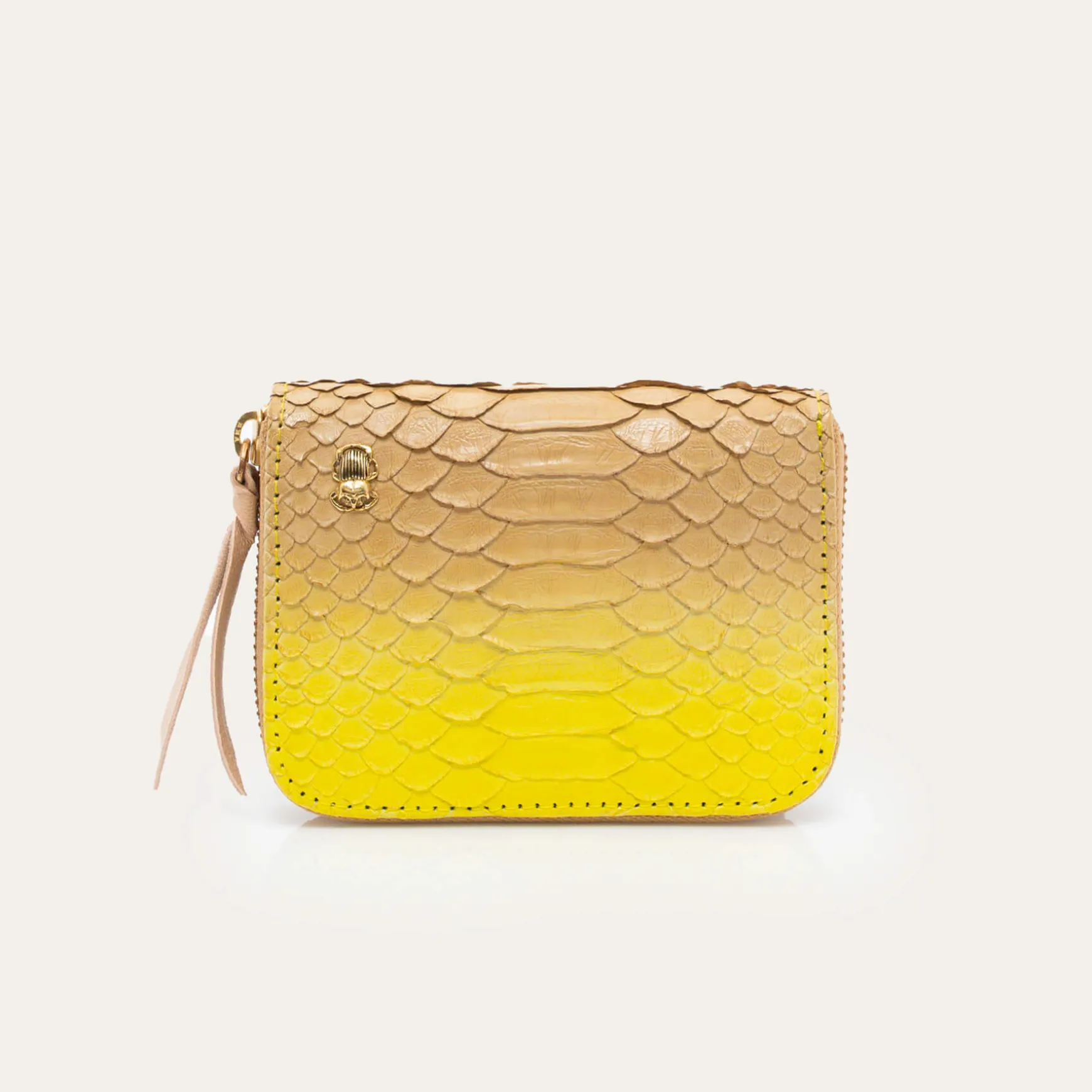 Store Claris Virot Portefeuille Mini Bob Python Jaune Mais