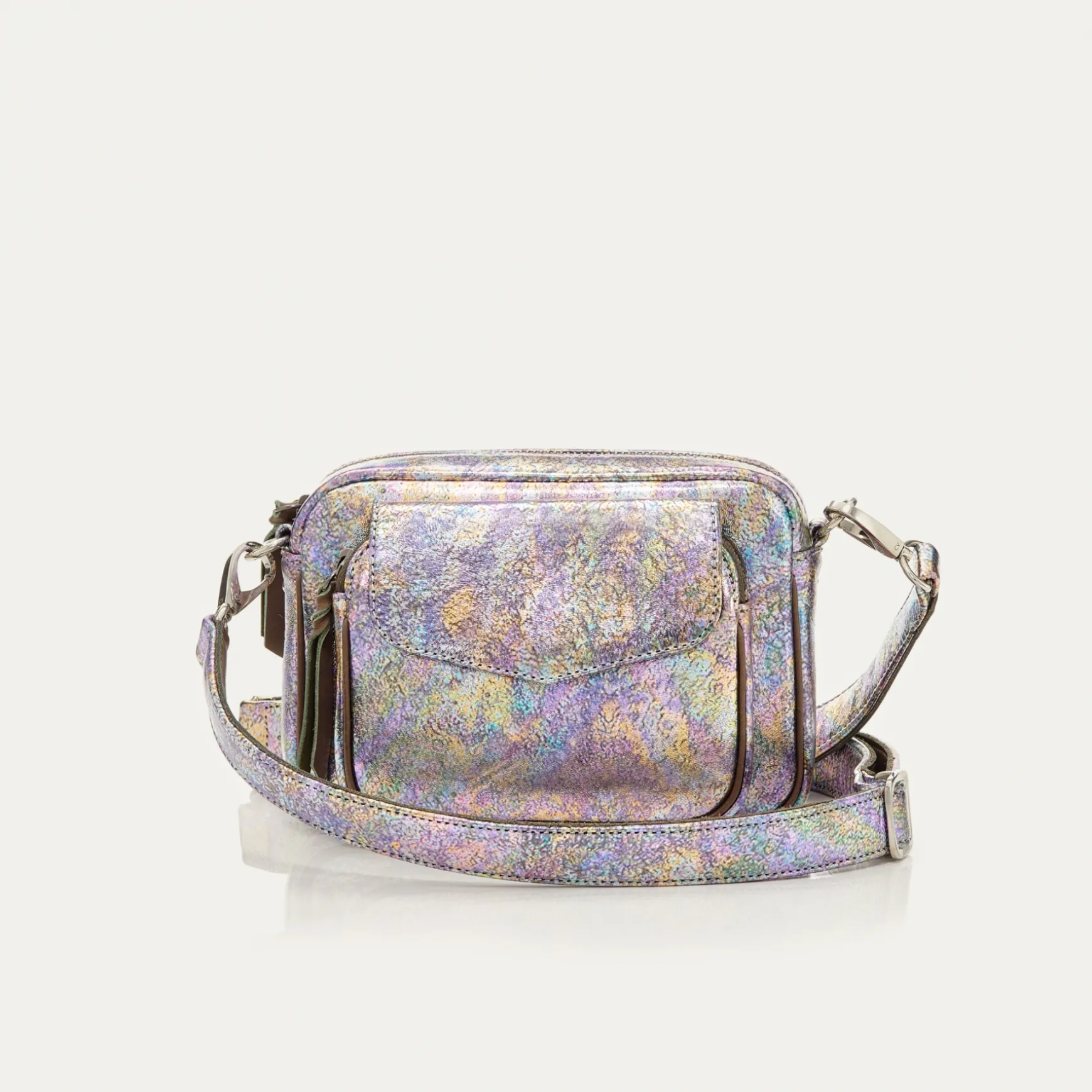 Clearance Claris Virot Sac Baby Charly Cuir métallisé essence