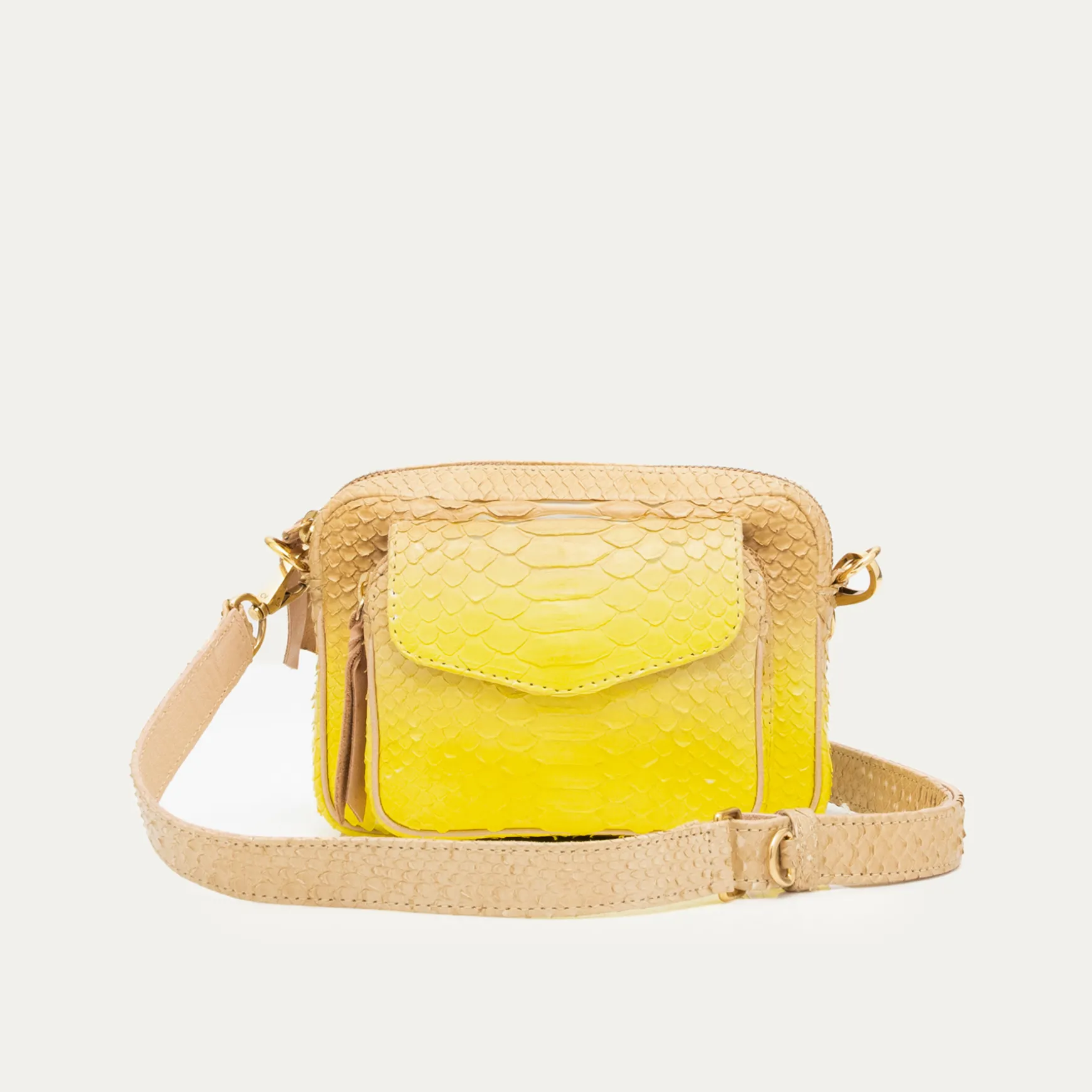 Hot Claris Virot Sac Baby Charly Python Jaune Mais