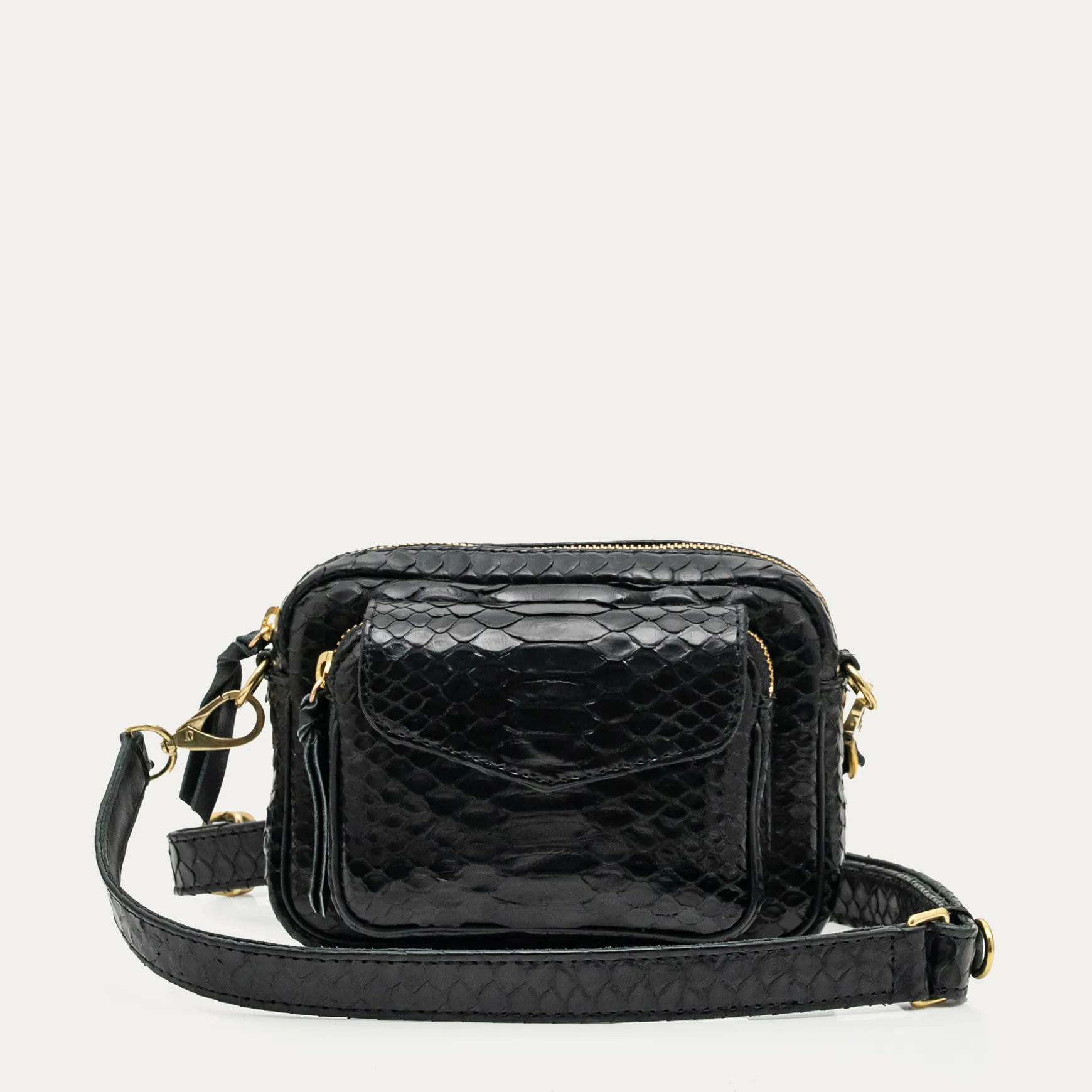 Flash Sale Claris Virot Sac Baby Charly Python noir métalerie or