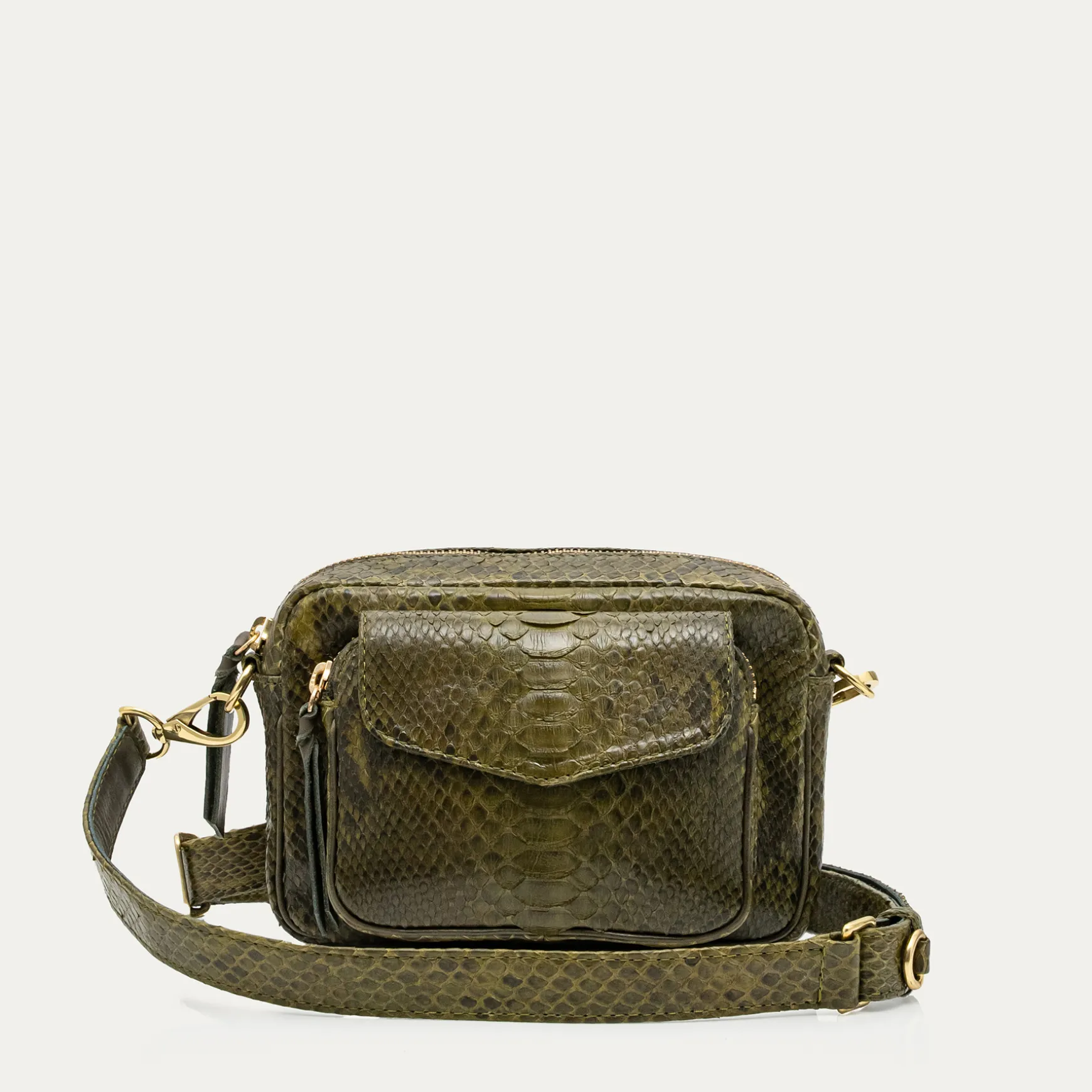 New Claris Virot Sac Baby Charly Python kaki