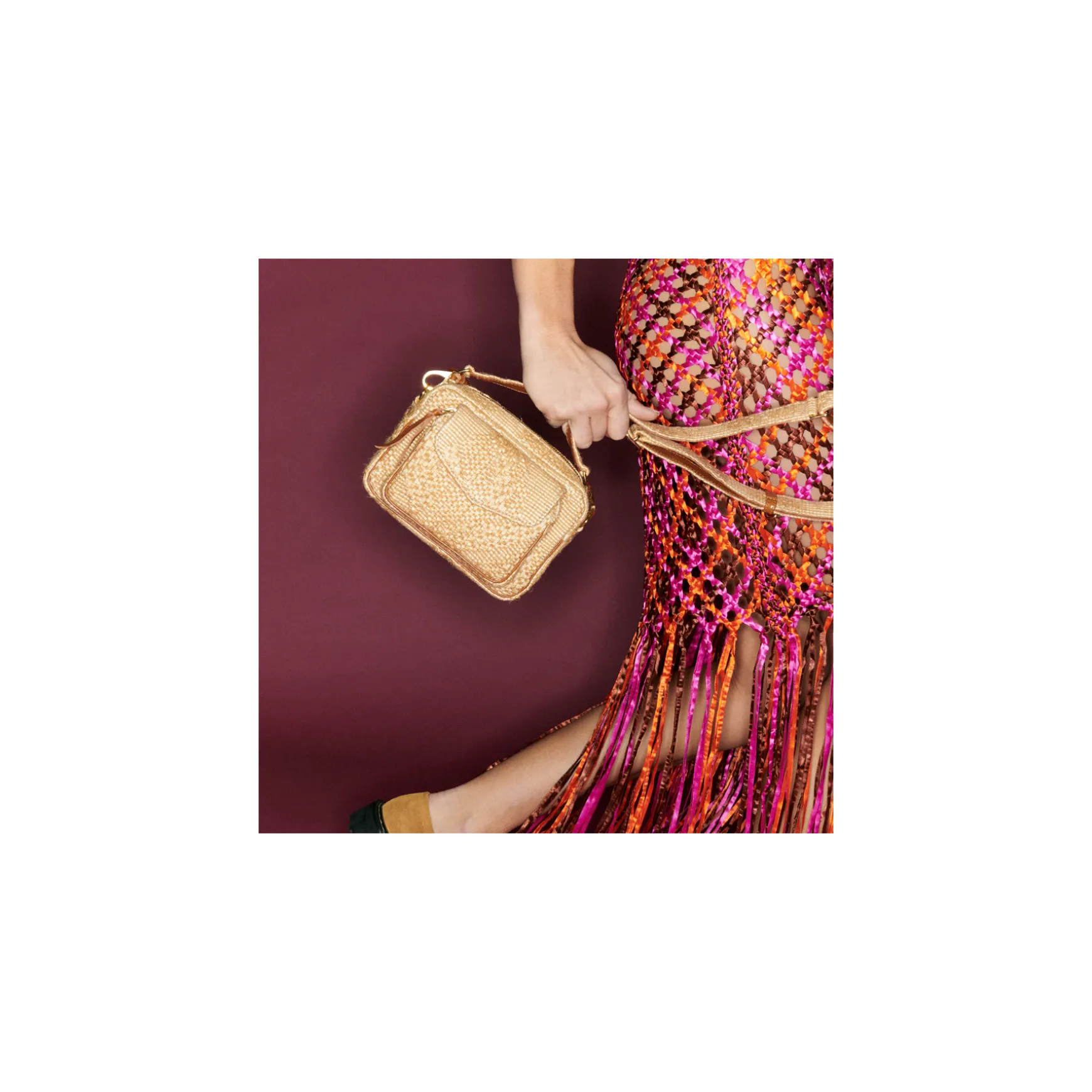 Hot Claris Virot Sac Baby Charly Tissu raphia