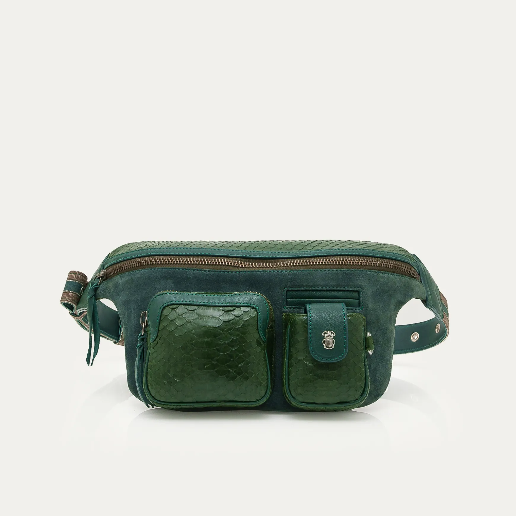 Online Claris Virot Sac Banane Romeo Python Vert Bronze