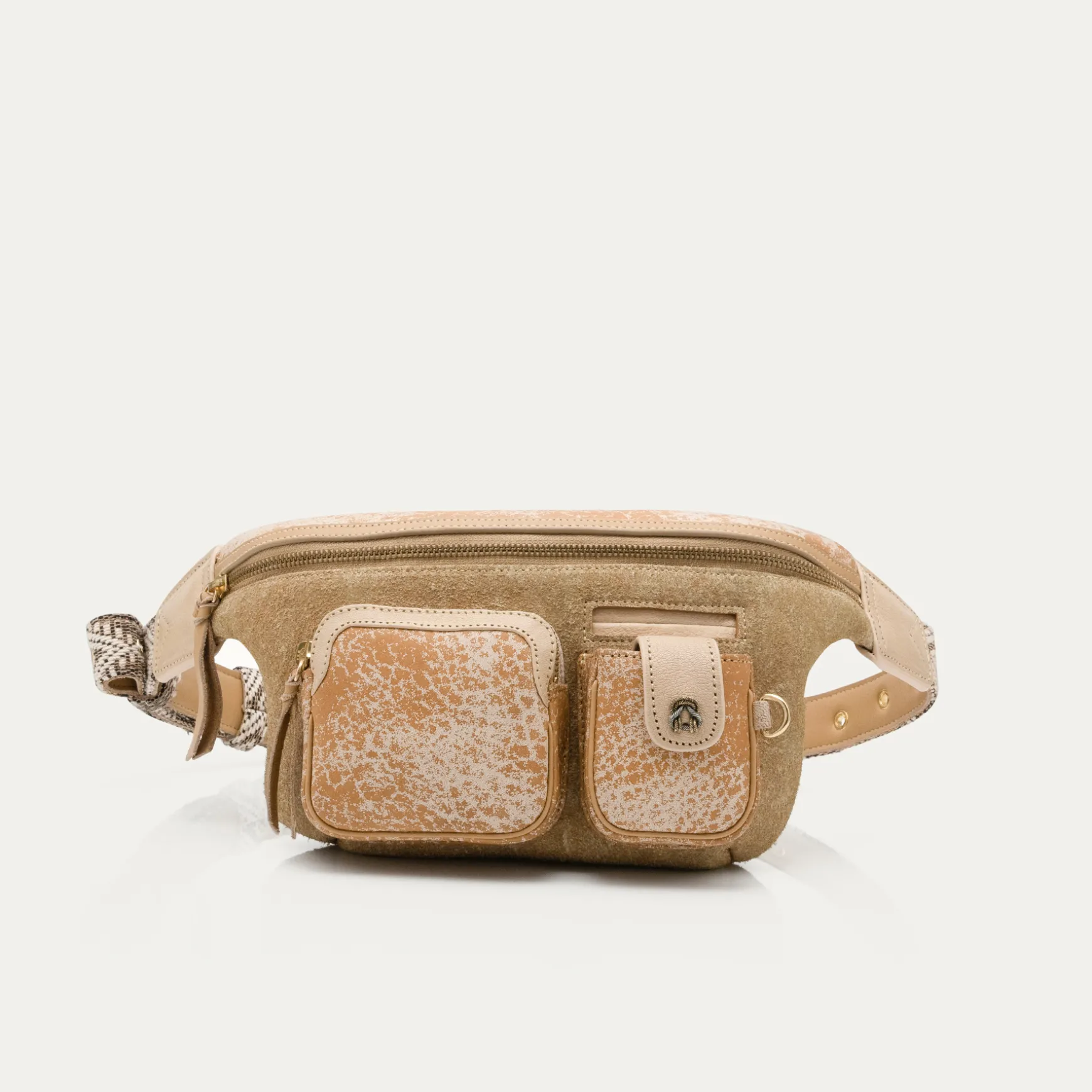 Shop Claris Virot Sac Banane Romeo Cuir Sable Blanc