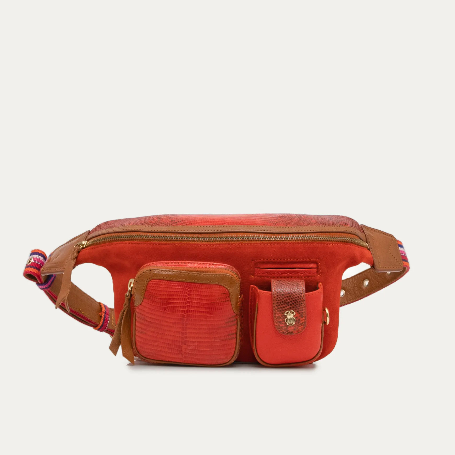 Store Claris Virot Sac Banane Romeo Lézard Orange goyave