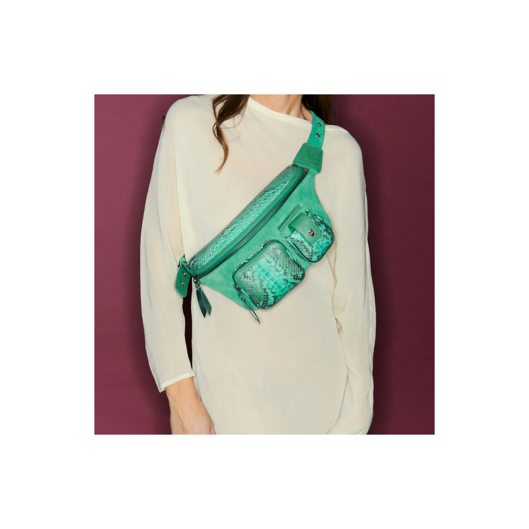 New Claris Virot Sac Banane Romeo Python Tulum