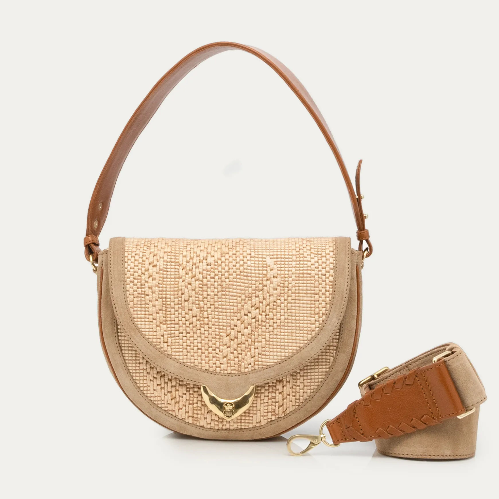 Clearance Claris Virot Sac Big Victoria Tissu raphia
